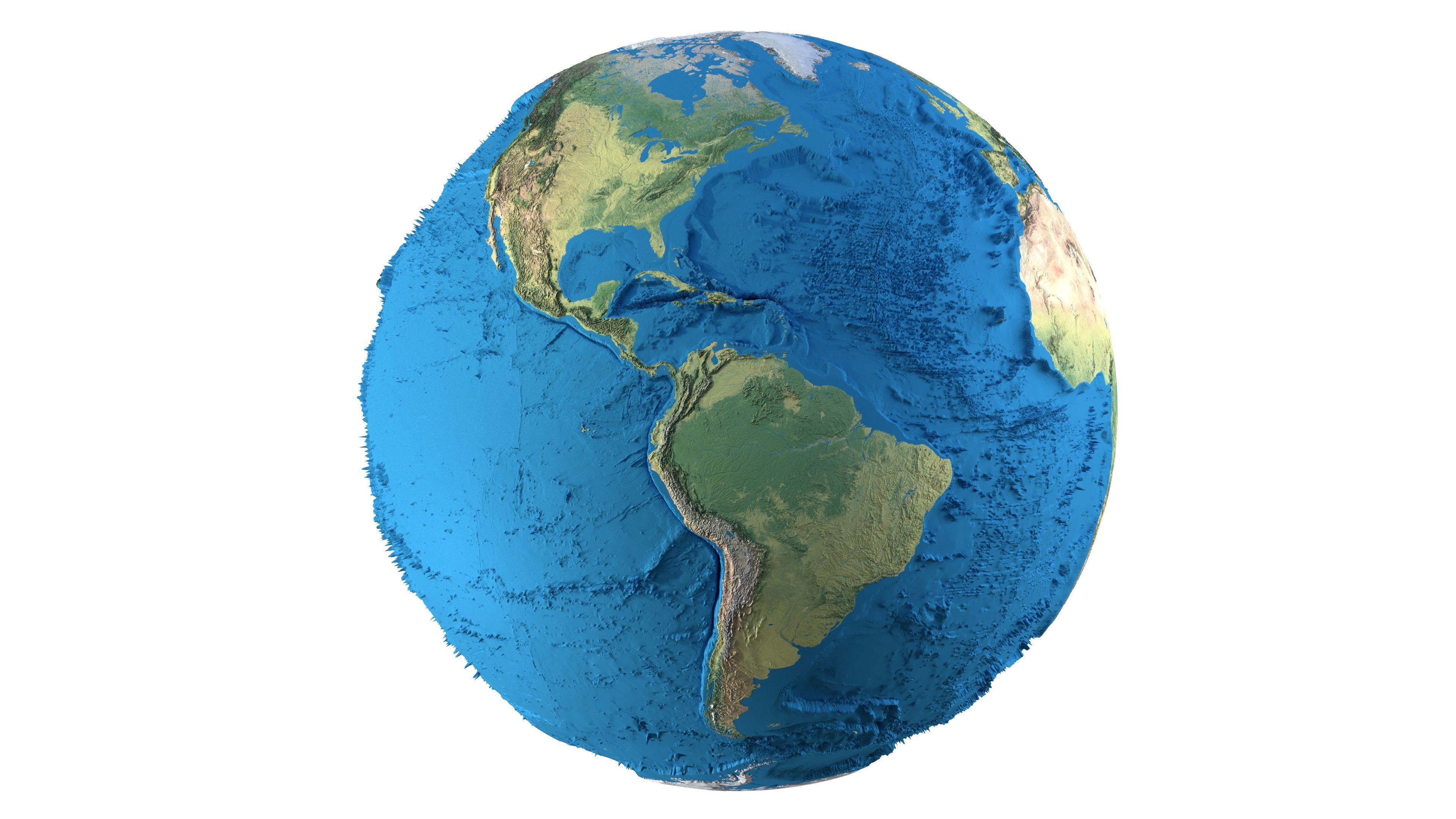 Earth Physical Map Globe  Low-poly 3D model_1