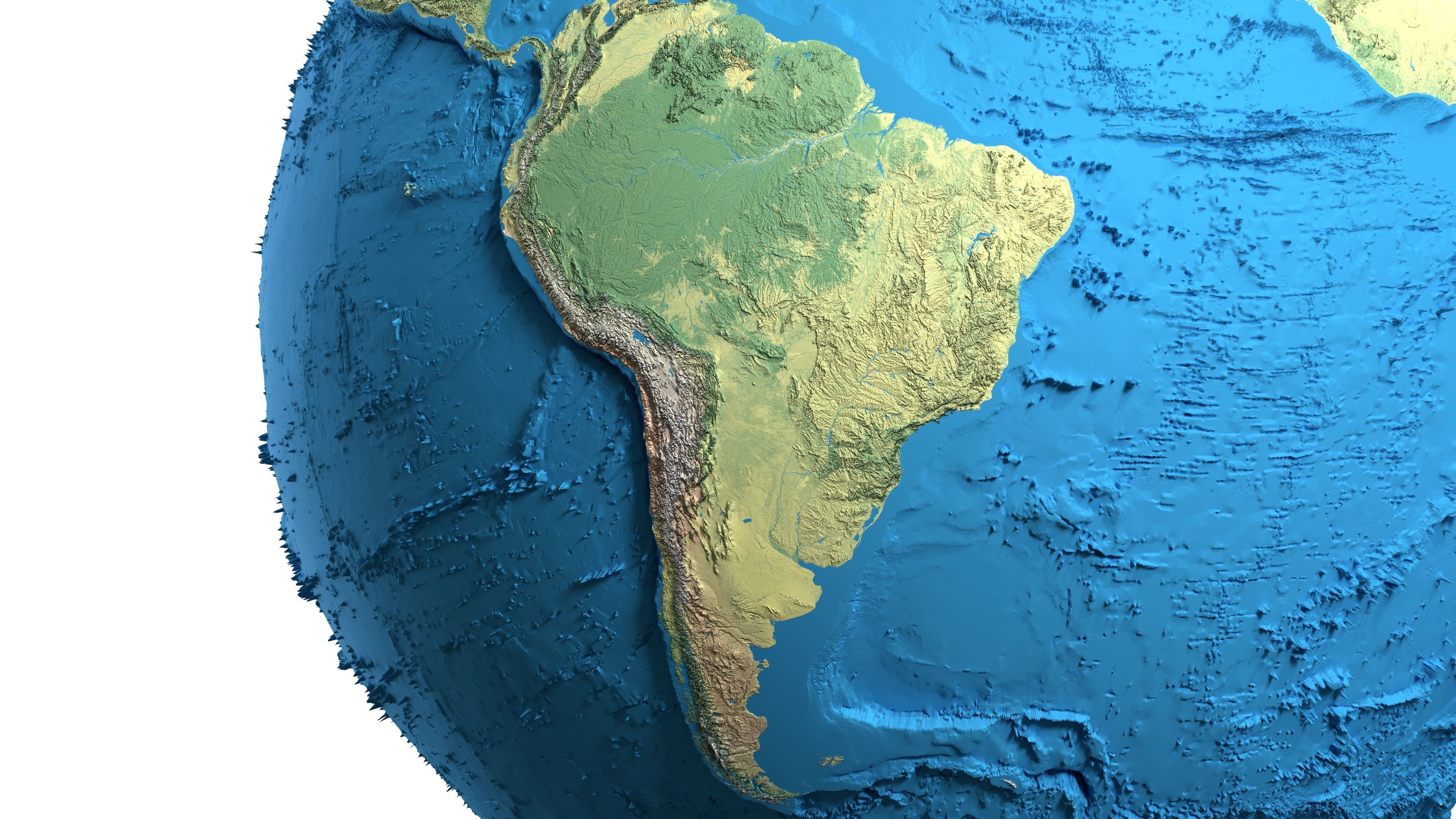 Earth Physical Map Globe  Low-poly 3D model_9