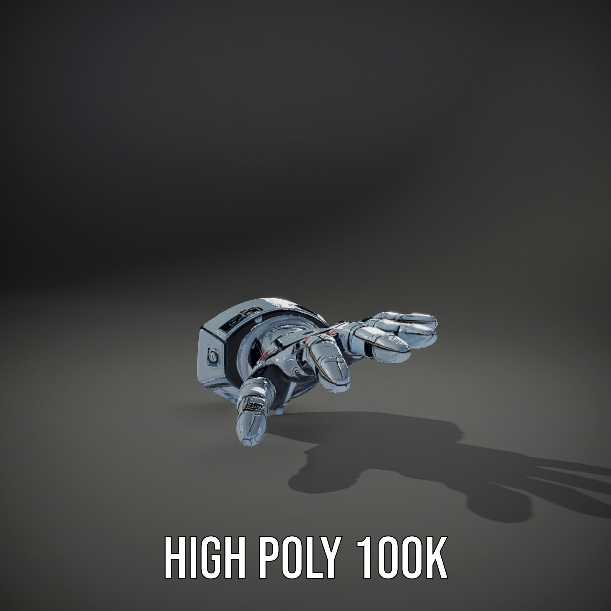 Robotic Hand Model Pack for SciFi and Futuristic Applications Low-poly 3D model_9