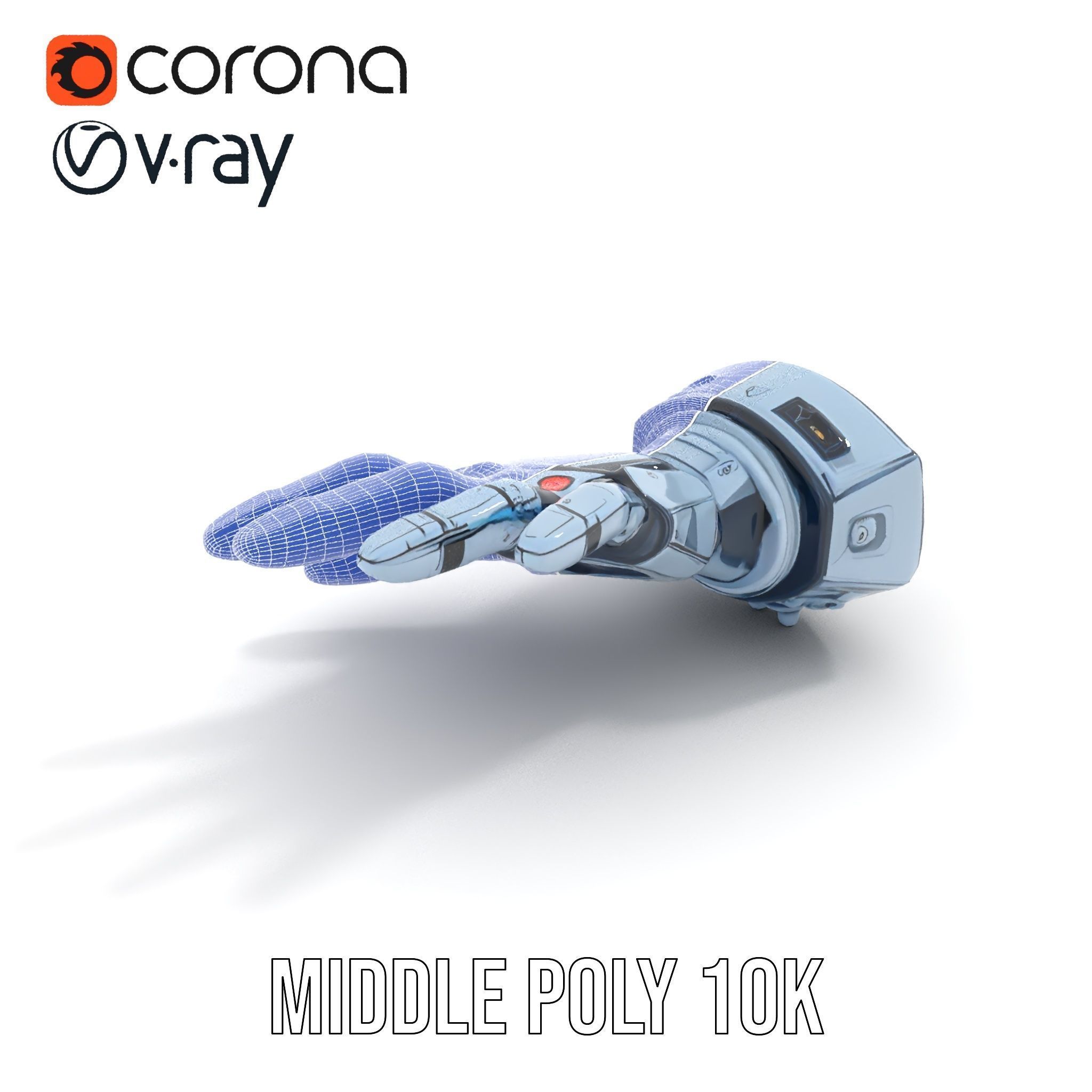 Robotic Hand Model Pack for SciFi and Futuristic Applications Low-poly 3D model_21