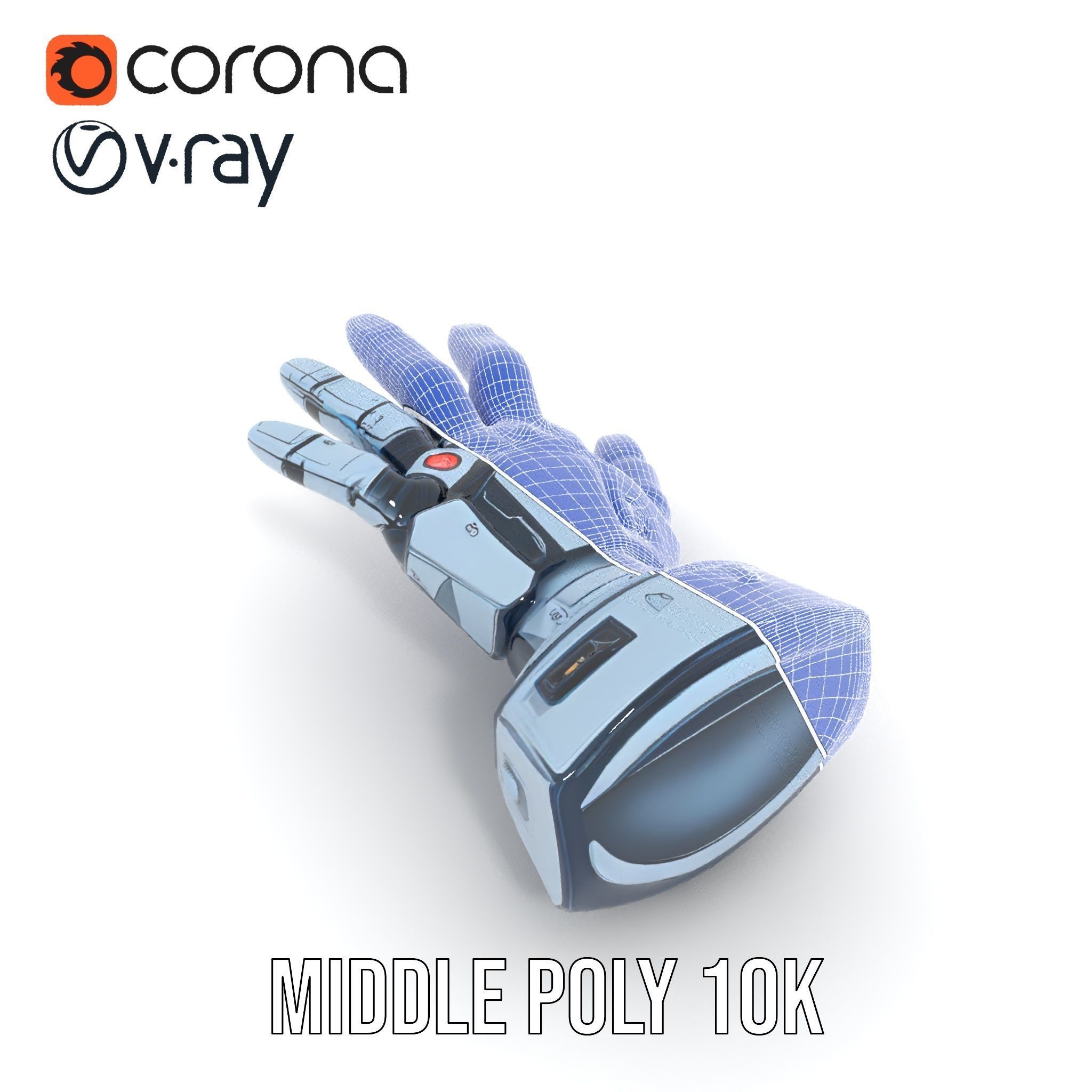 Robotic Hand Model Pack for SciFi and Futuristic Applications Low-poly 3D model_19