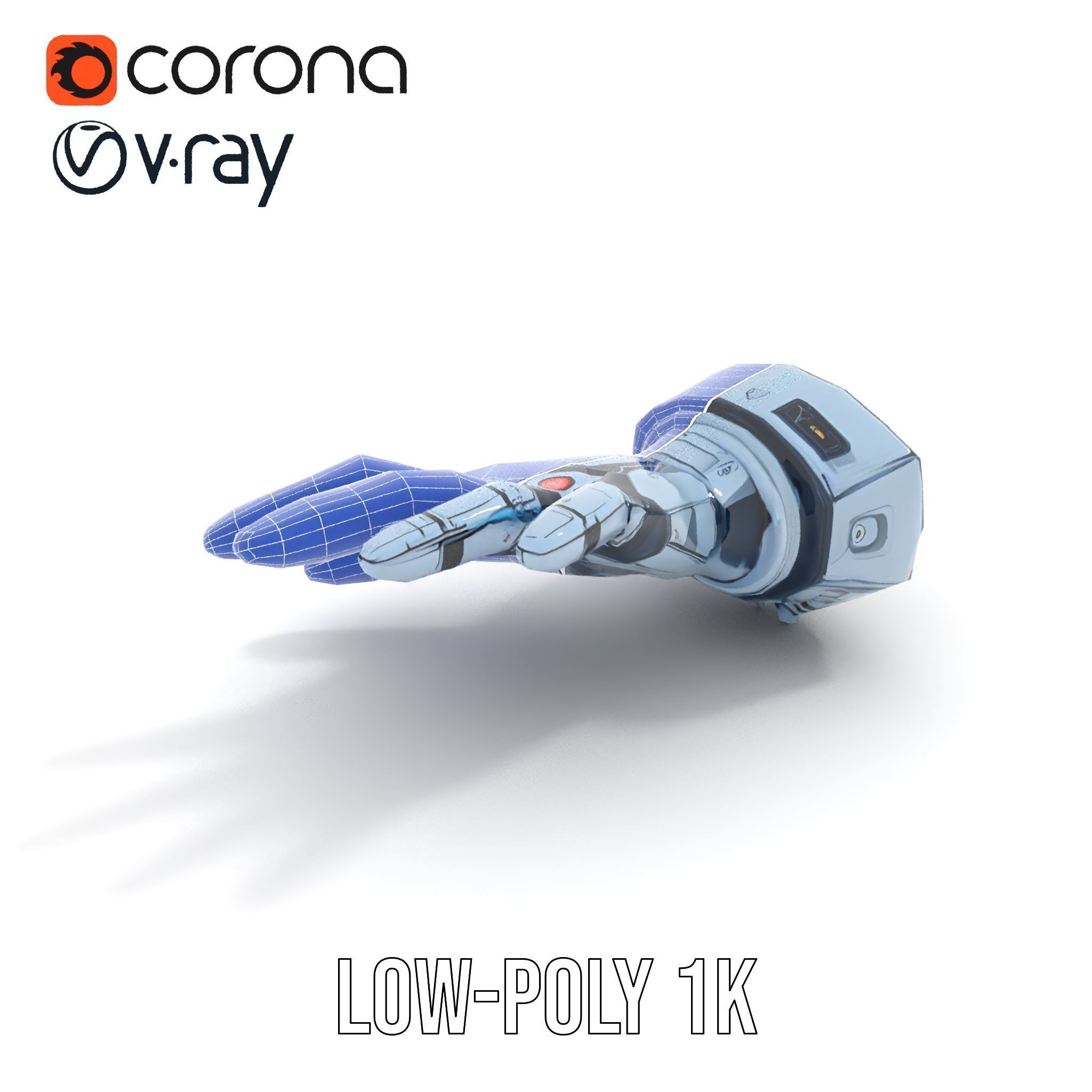 Robotic Hand Model Pack for SciFi and Futuristic Applications Low-poly 3D model_17