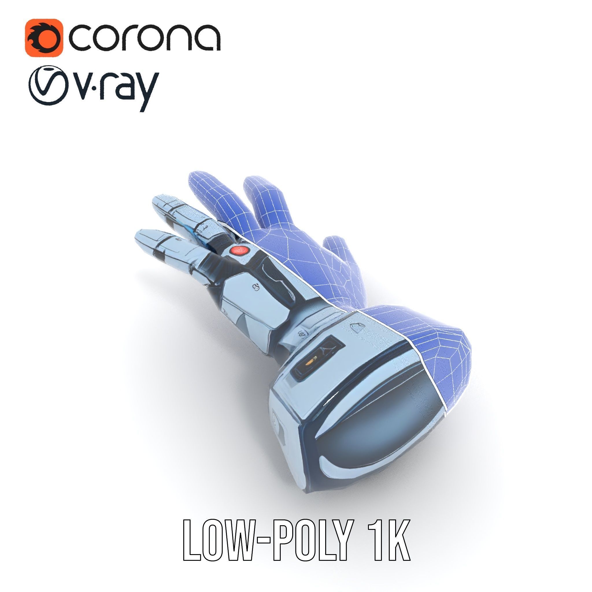 Robotic Hand Model Pack for SciFi and Futuristic Applications Low-poly 3D model_31