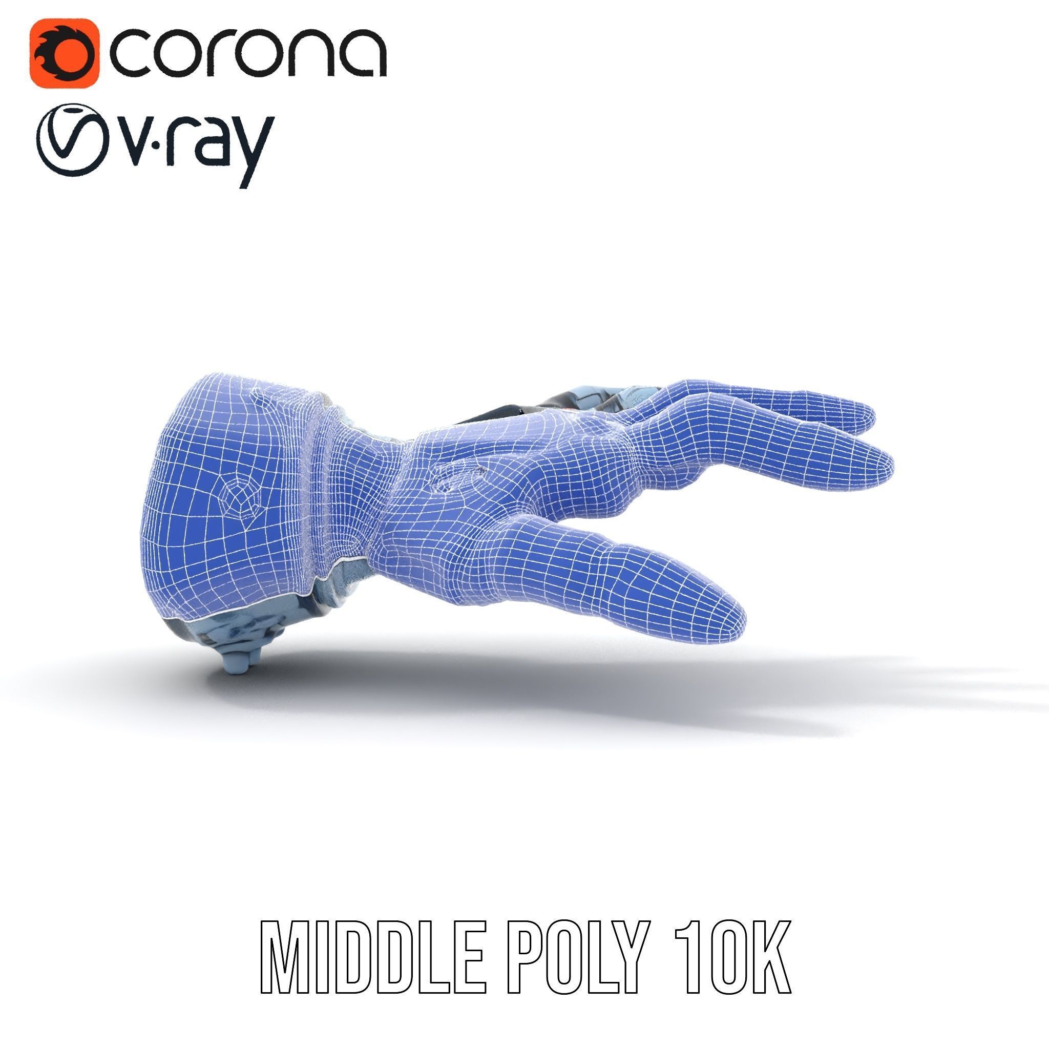 Robotic Hand Model Pack for SciFi and Futuristic Applications Low-poly 3D model_27