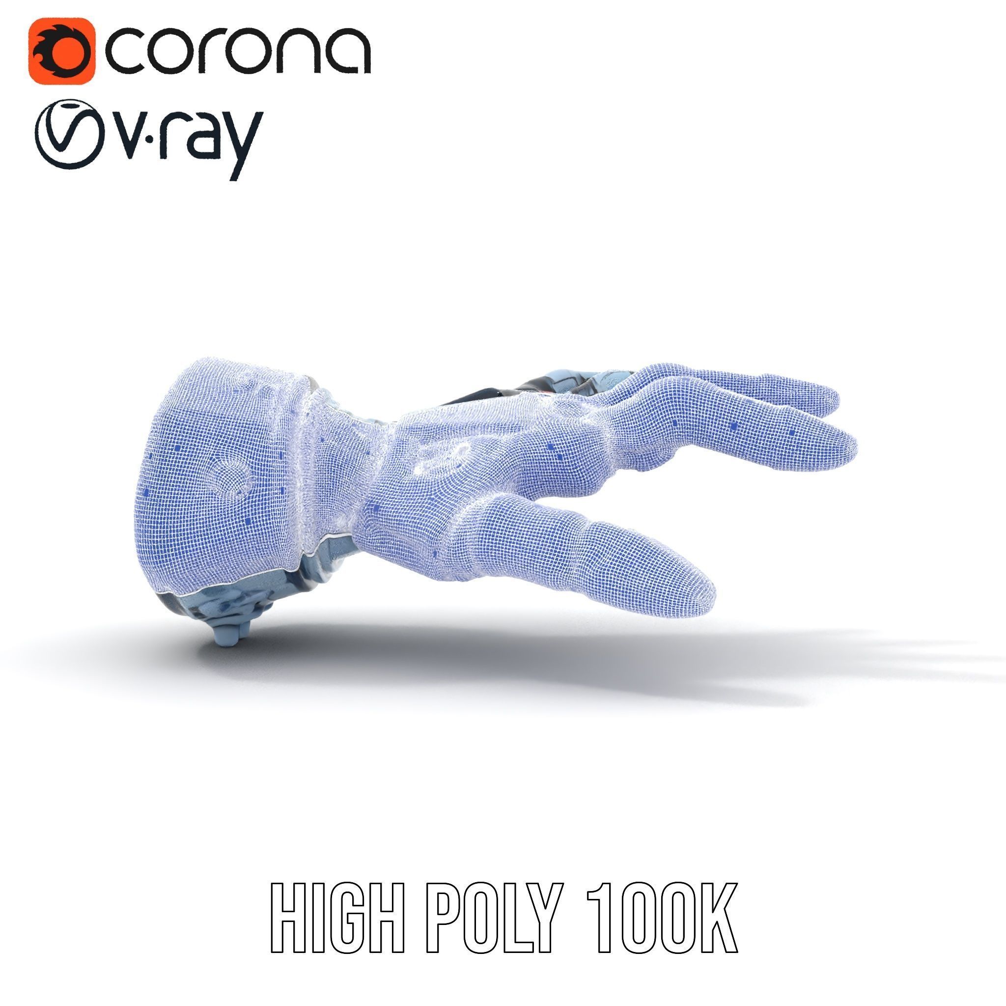 Robotic Hand Model Pack for SciFi and Futuristic Applications Low-poly 3D model_33