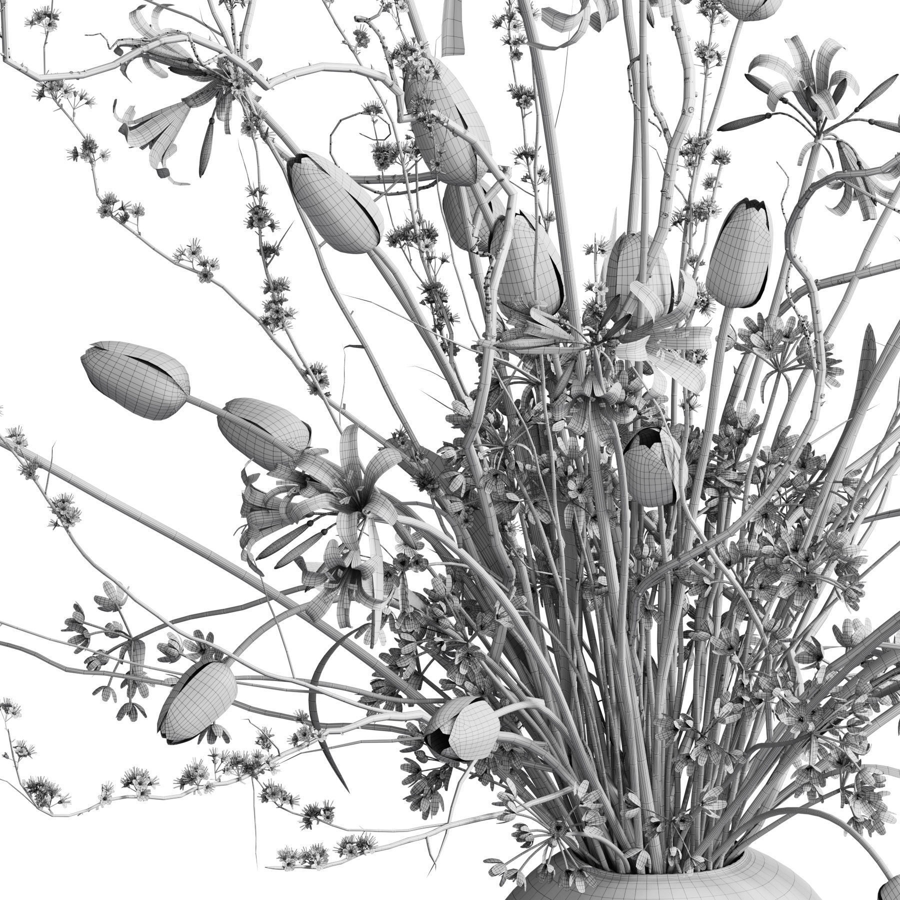 Flower In Vase 88 3D model_5