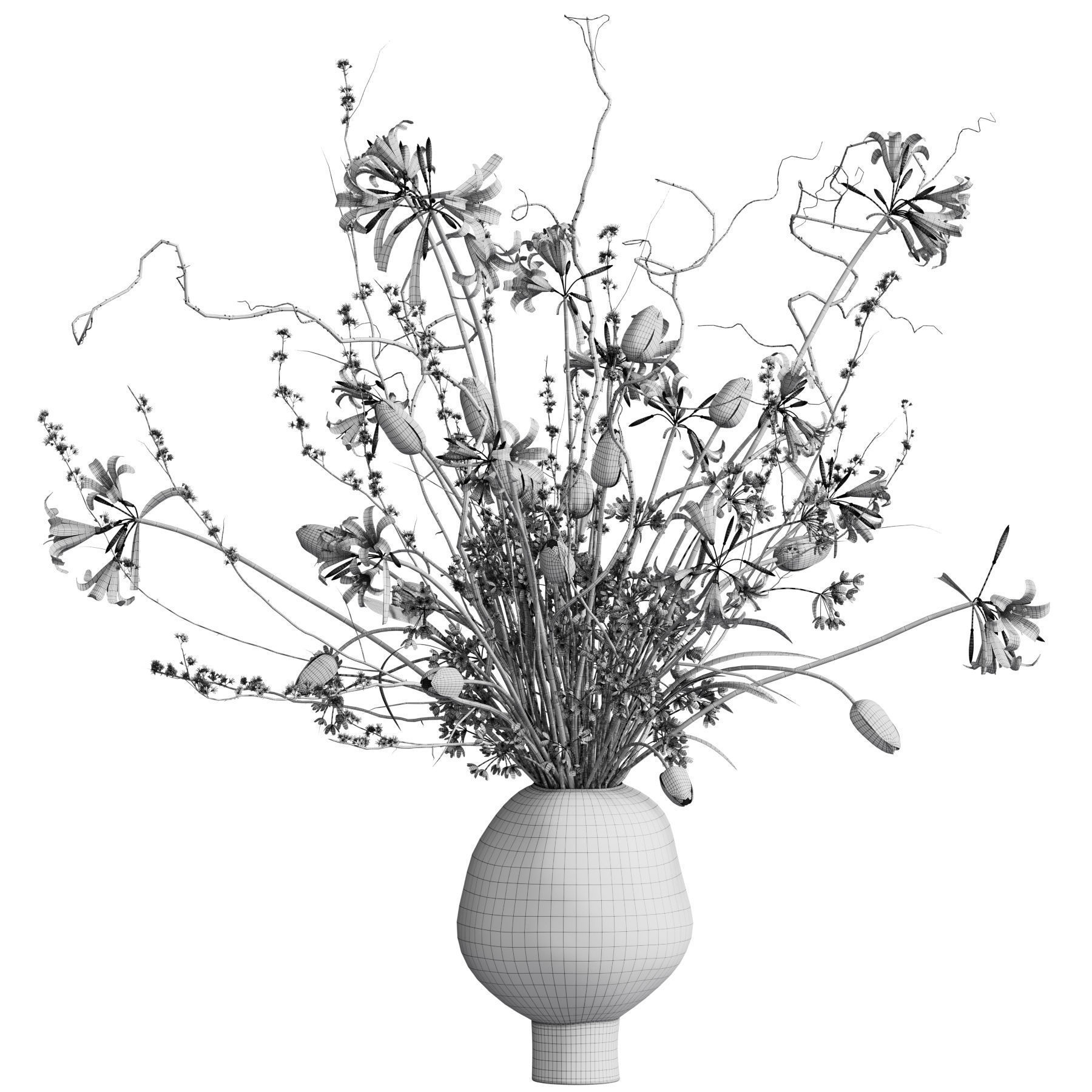 Flower In Vase 88 3D model_6
