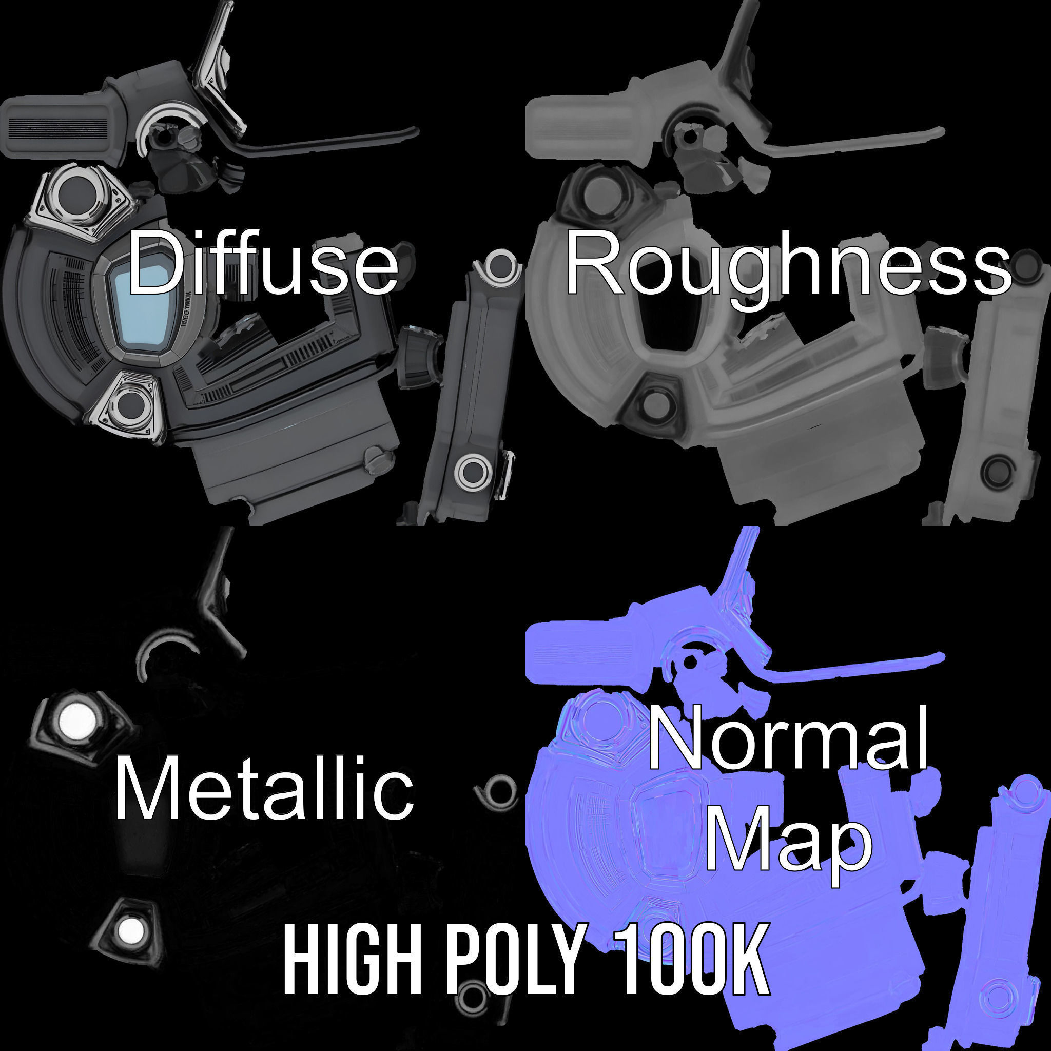 Futuristic Camera Model Pack with Advanced Features Low-poly 3D model_4