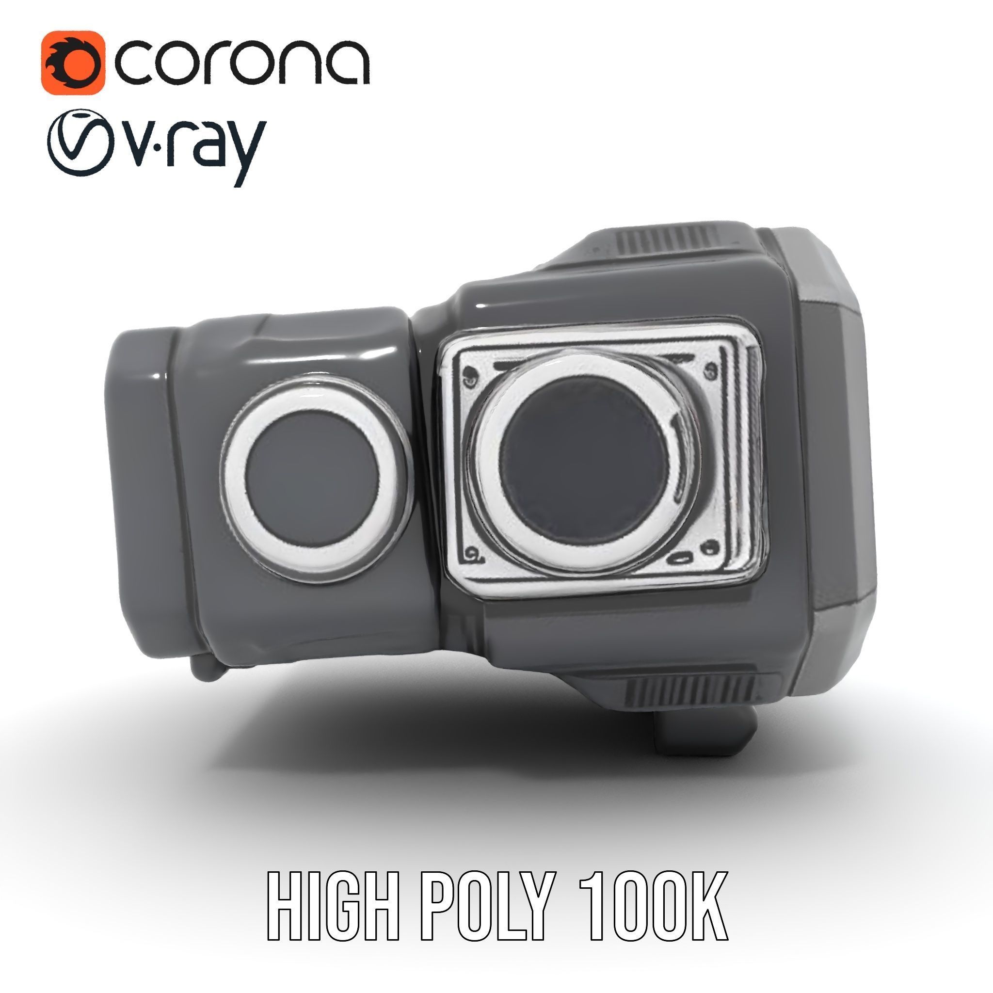 Futuristic Camera Model Pack with Advanced Features Low-poly 3D model_16
