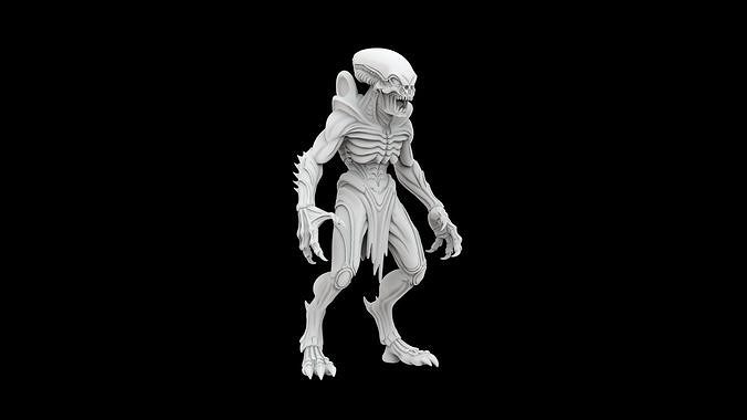 Alien Monster 3D Print Model Sci-Fi Extraterrestrial Creature 3D print model