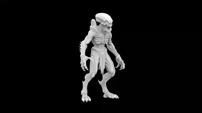 Alien Monster 3D Print Model Sci-Fi Extraterrestrial Creature