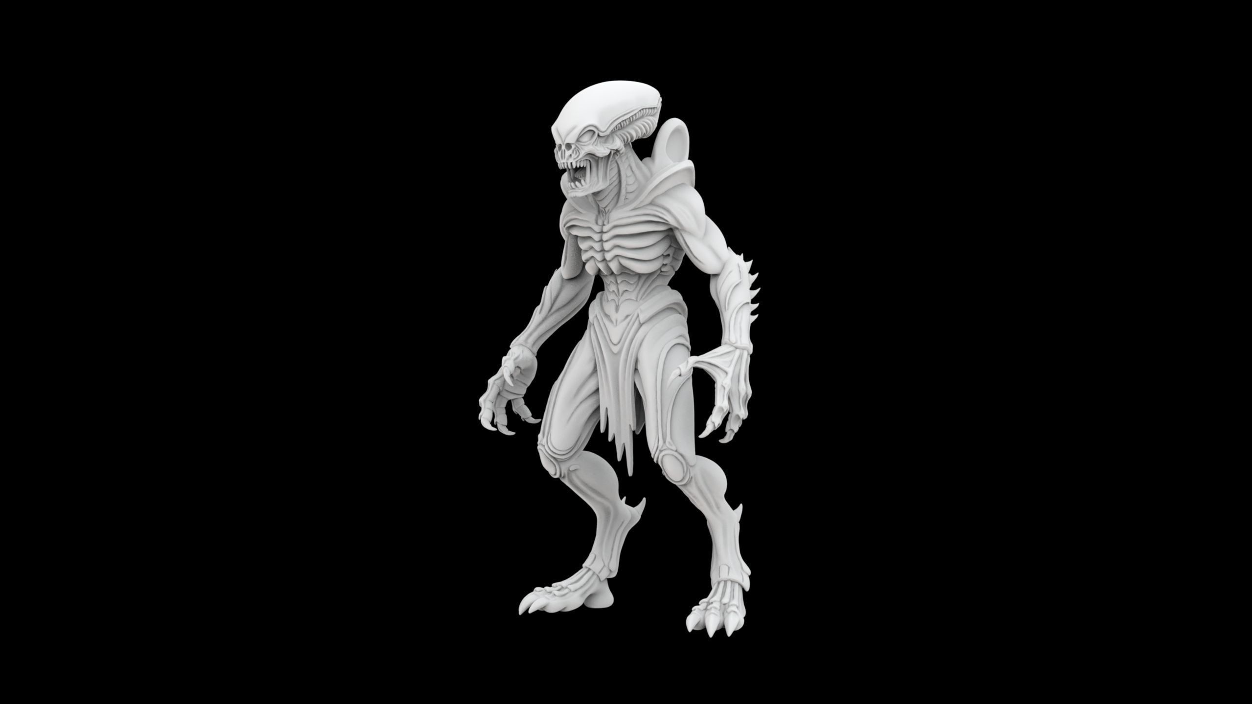 Alien Monster 3D Print Model Sci-Fi Extraterrestrial Creature 3D print model_1