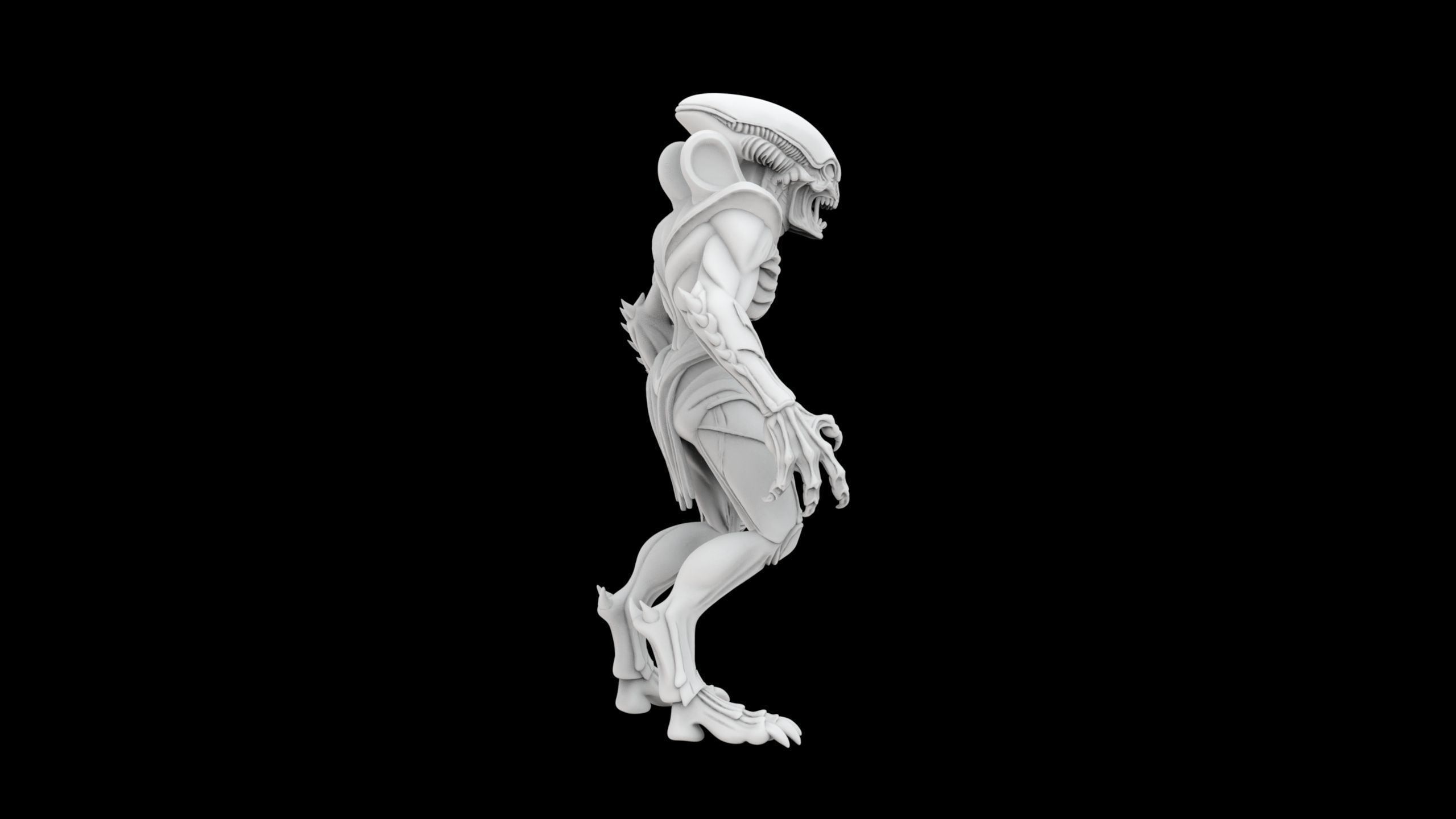 Alien Monster 3D Print Model Sci-Fi Extraterrestrial Creature 3D print model_4