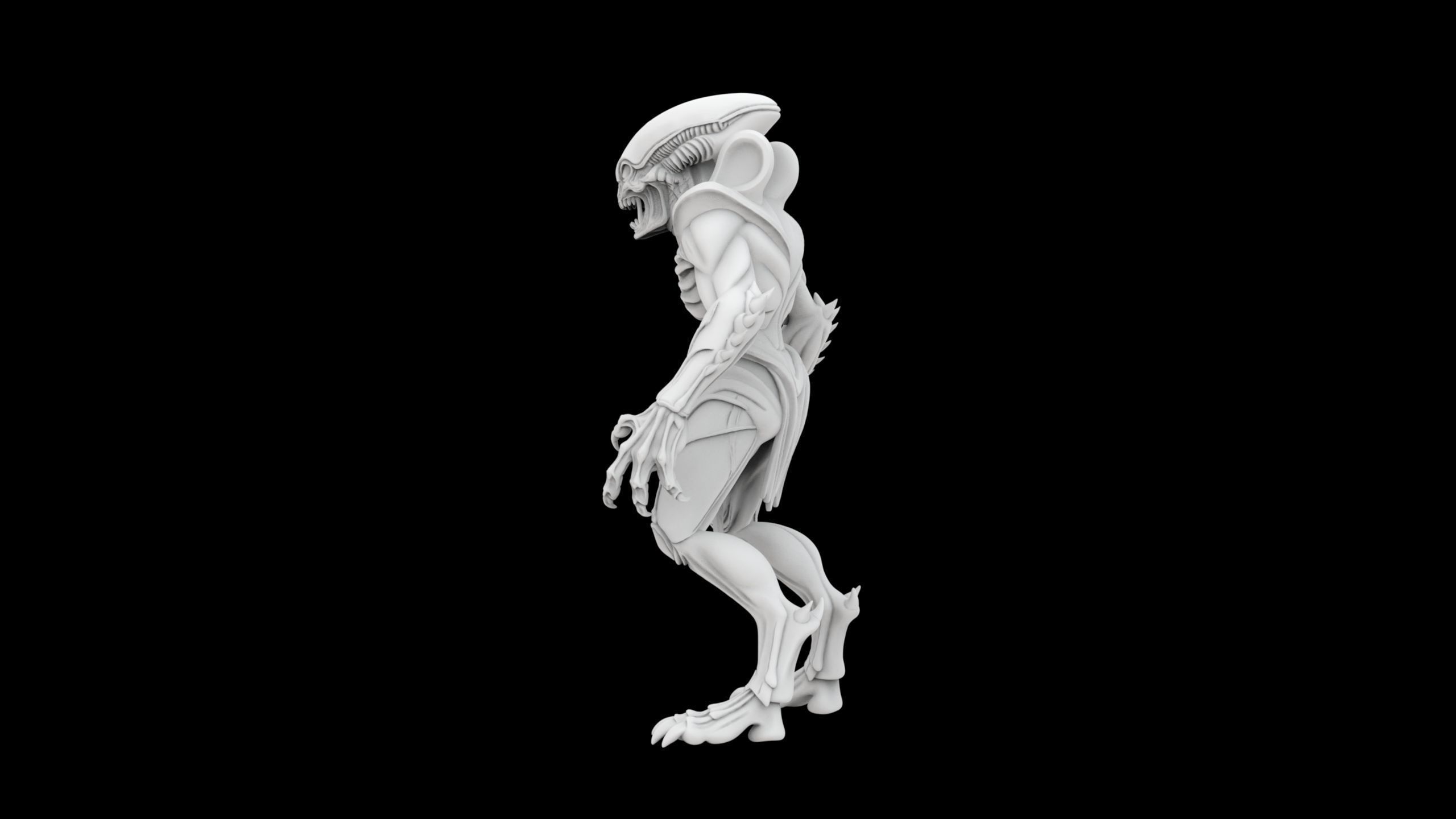 Alien Monster 3D Print Model Sci-Fi Extraterrestrial Creature 3D print model_2