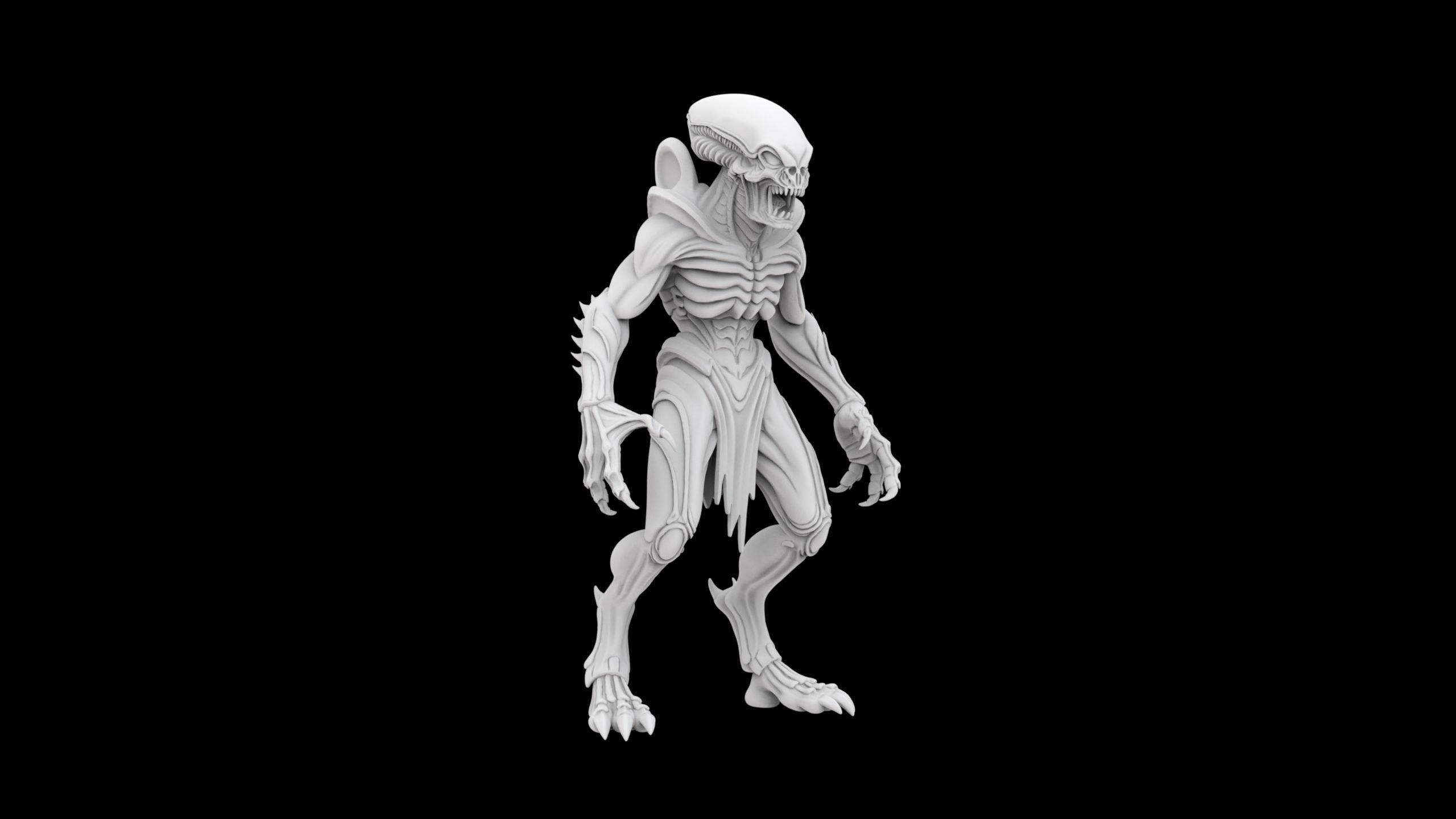 Alien Monster 3D Print Model Sci-Fi Extraterrestrial Creature 3D print model_5