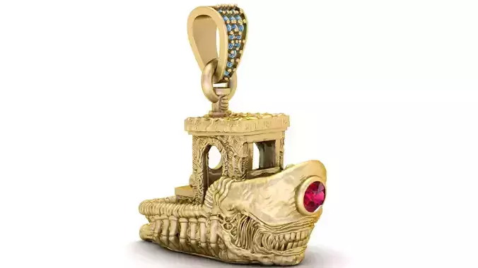 SHIP GOLD PENDANT 