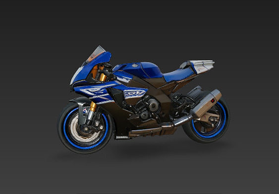 Yamaha R1 Superbike - Speed Forged in Fire Designed for Glory Low-poly 3D model