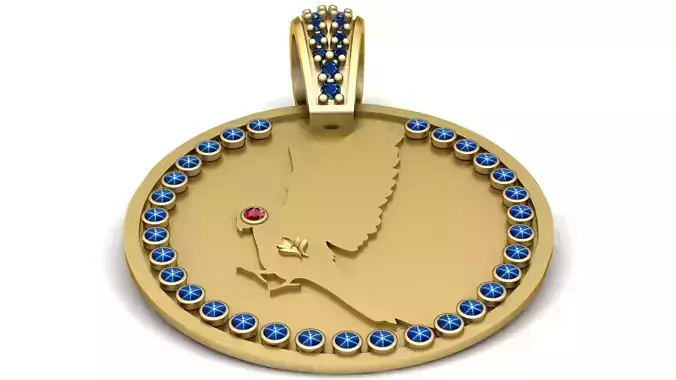 ROUND  BIRD PENEDANT 