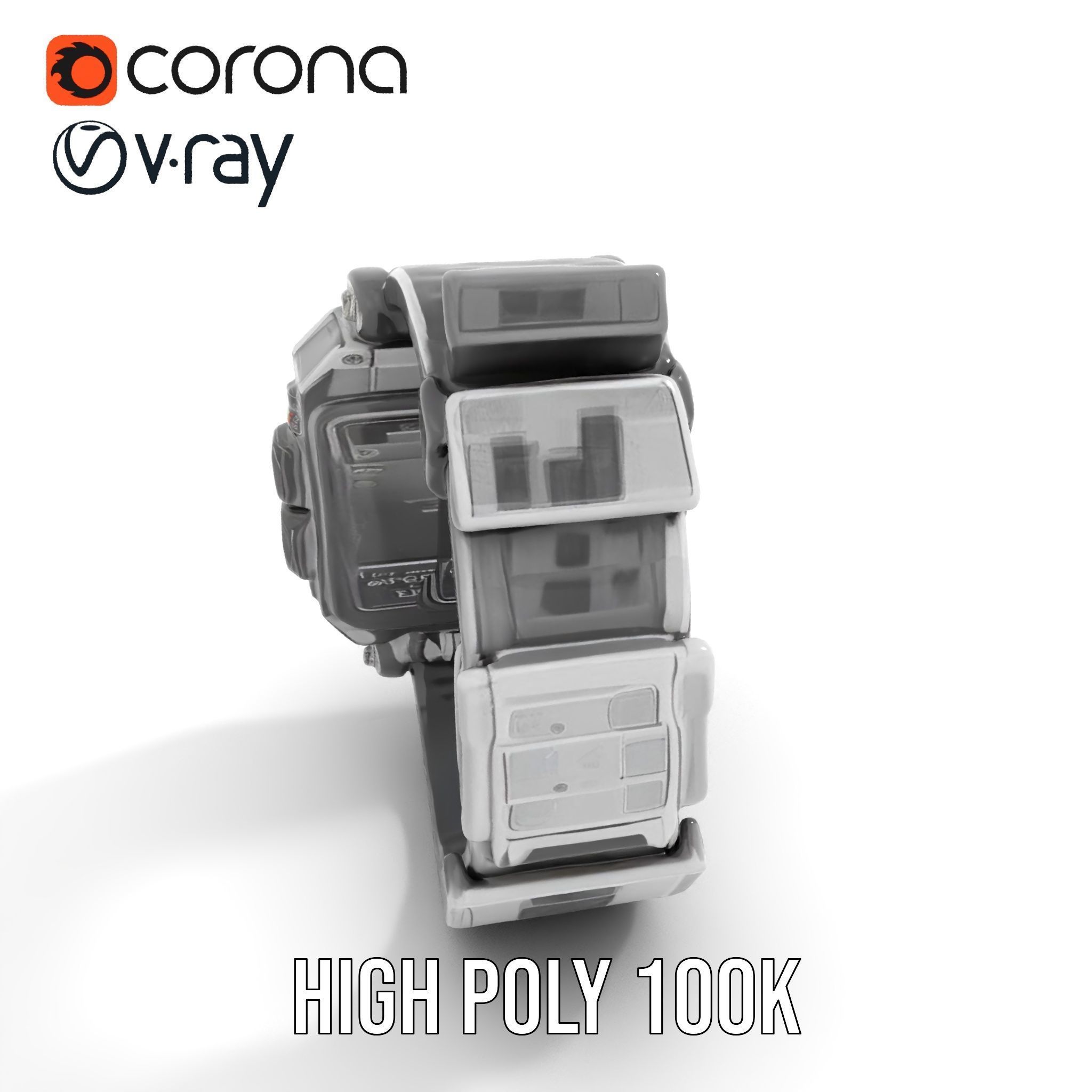 Advanced Digital Watch Model Pack Low-poly 3D model_16