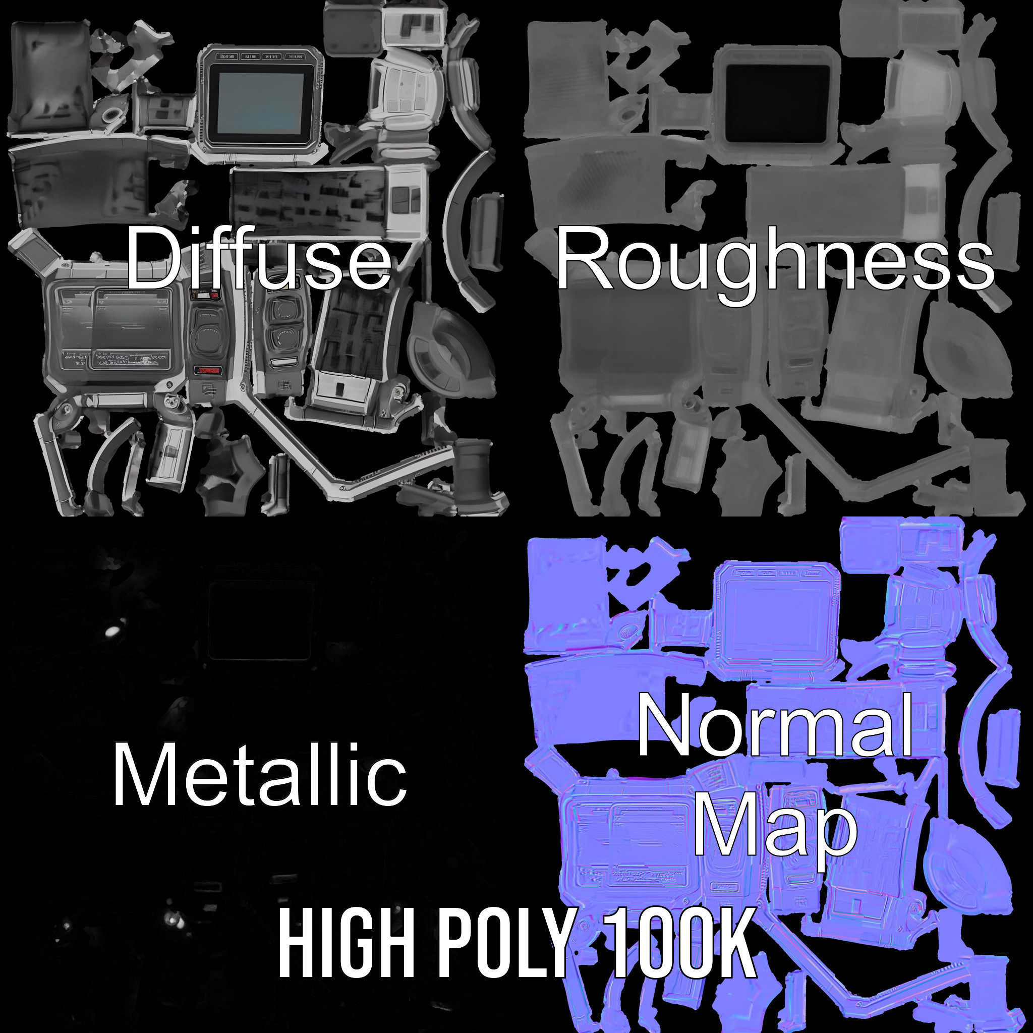 Advanced Digital Watch Model Pack Low-poly 3D model_4