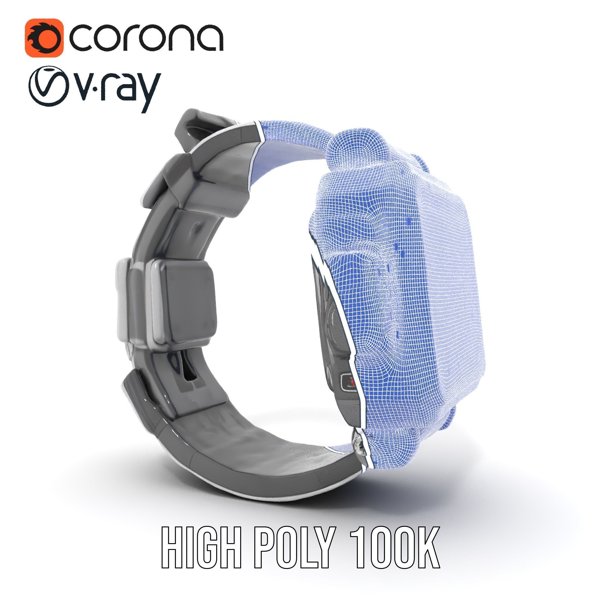 Advanced Digital Watch Model Pack Low-poly 3D model_35