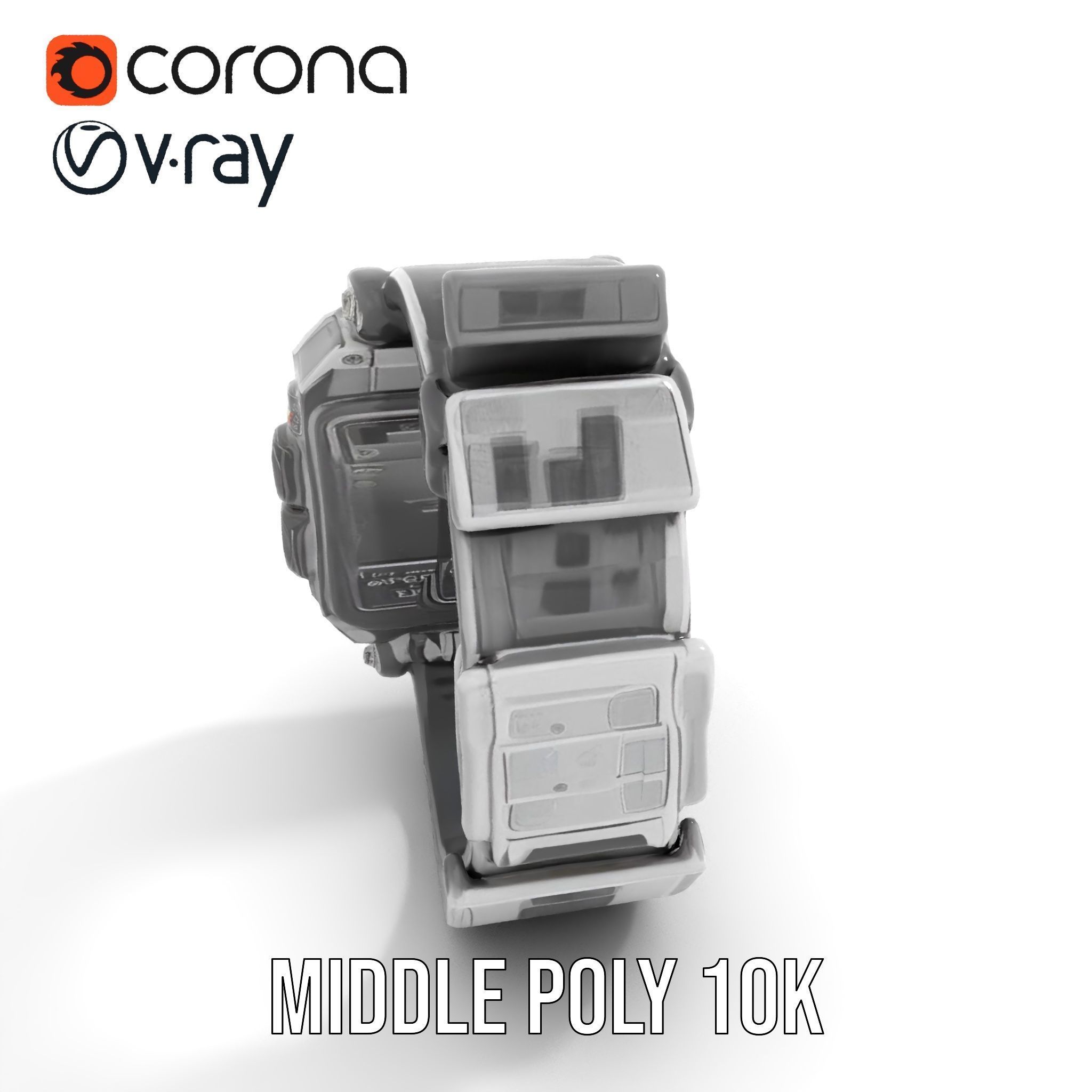 Advanced Digital Watch Model Pack Low-poly 3D model_12