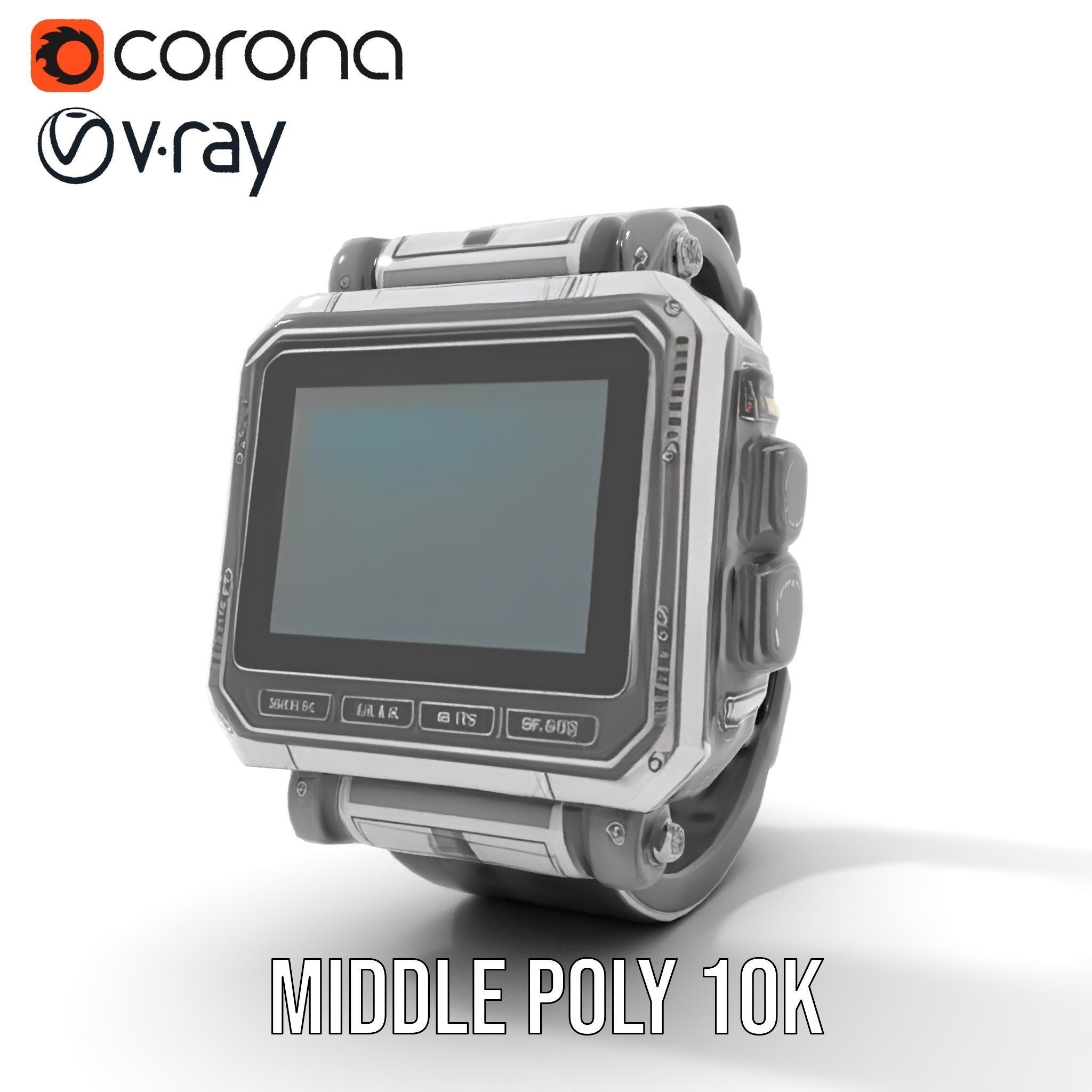Advanced Digital Watch Model Pack Low-poly 3D model_19
