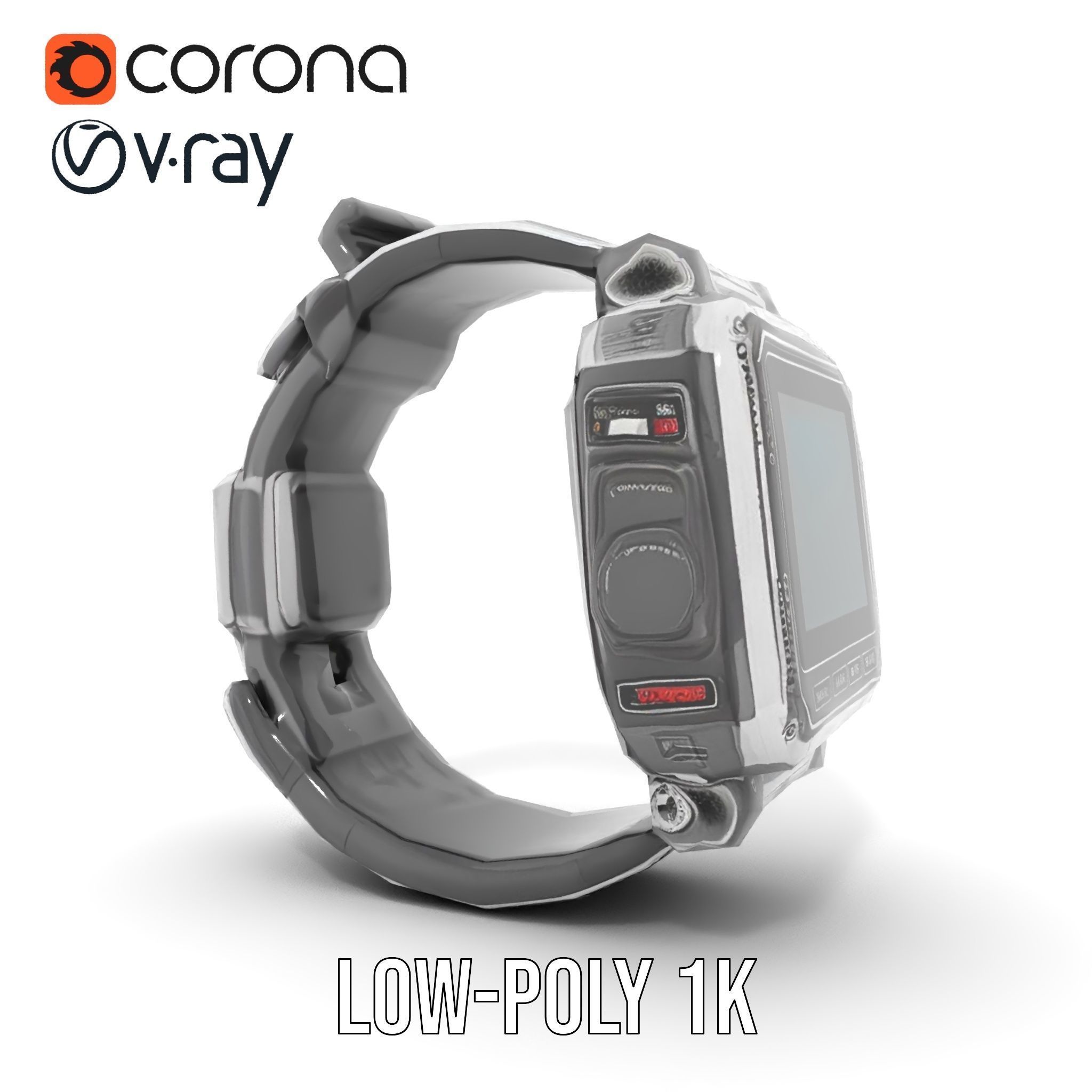 Advanced Digital Watch Model Pack Low-poly 3D model_10