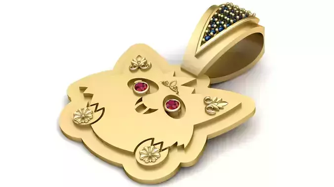 CAT GOLD DIAMOUND PENDANT 