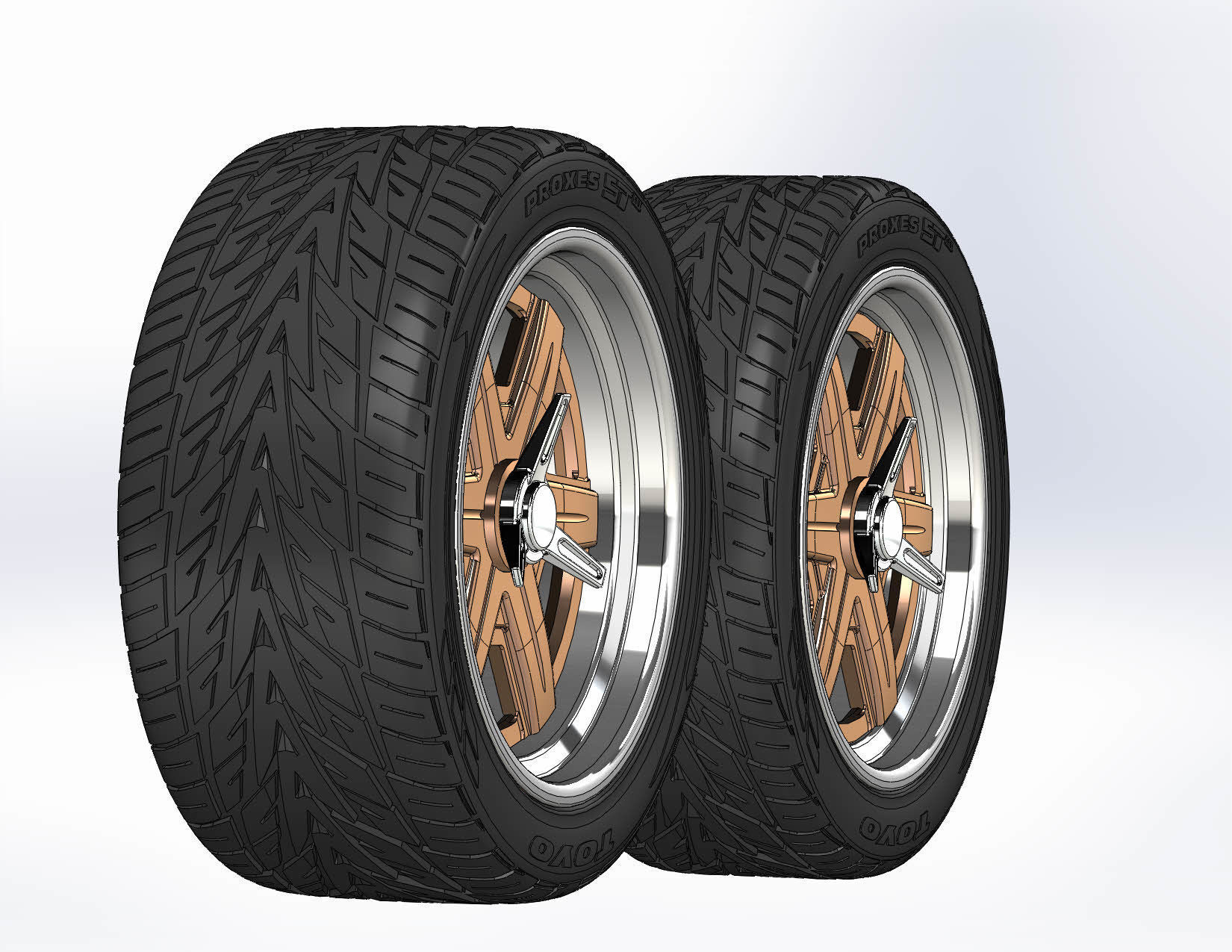 Set of custom wheels Forgeline RS6 20inch for scale model 3D print model_4