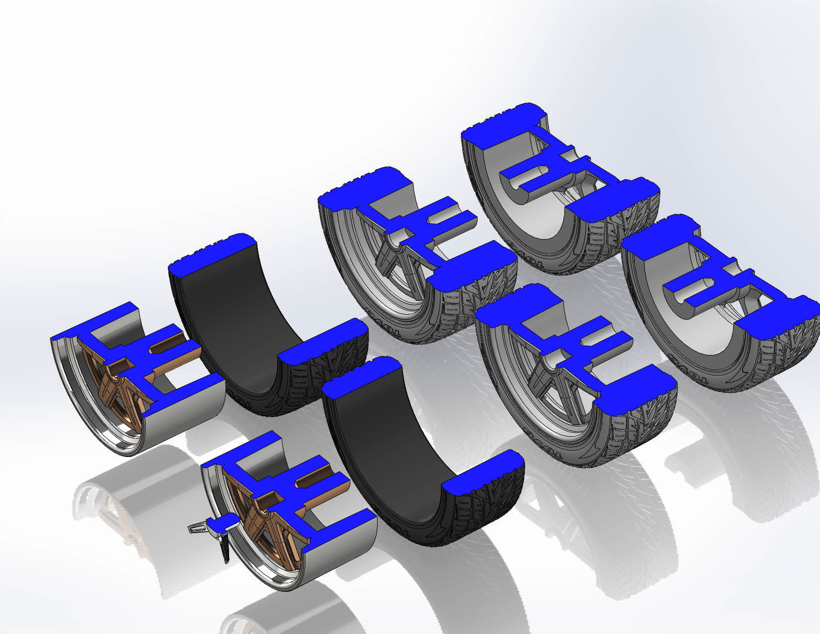 Set of custom wheels Forgeline RS6 20inch for scale model 3D print model_11