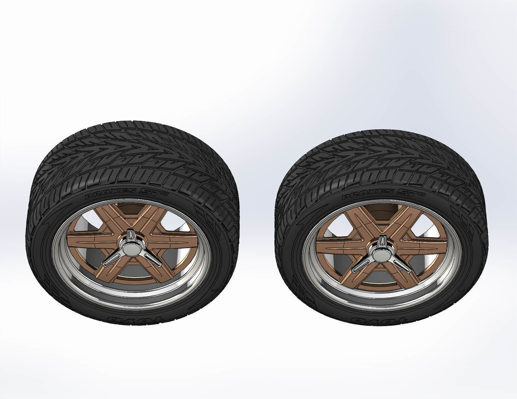 Set of custom wheels Forgeline RS6 20inch for scale model 3D print model_8