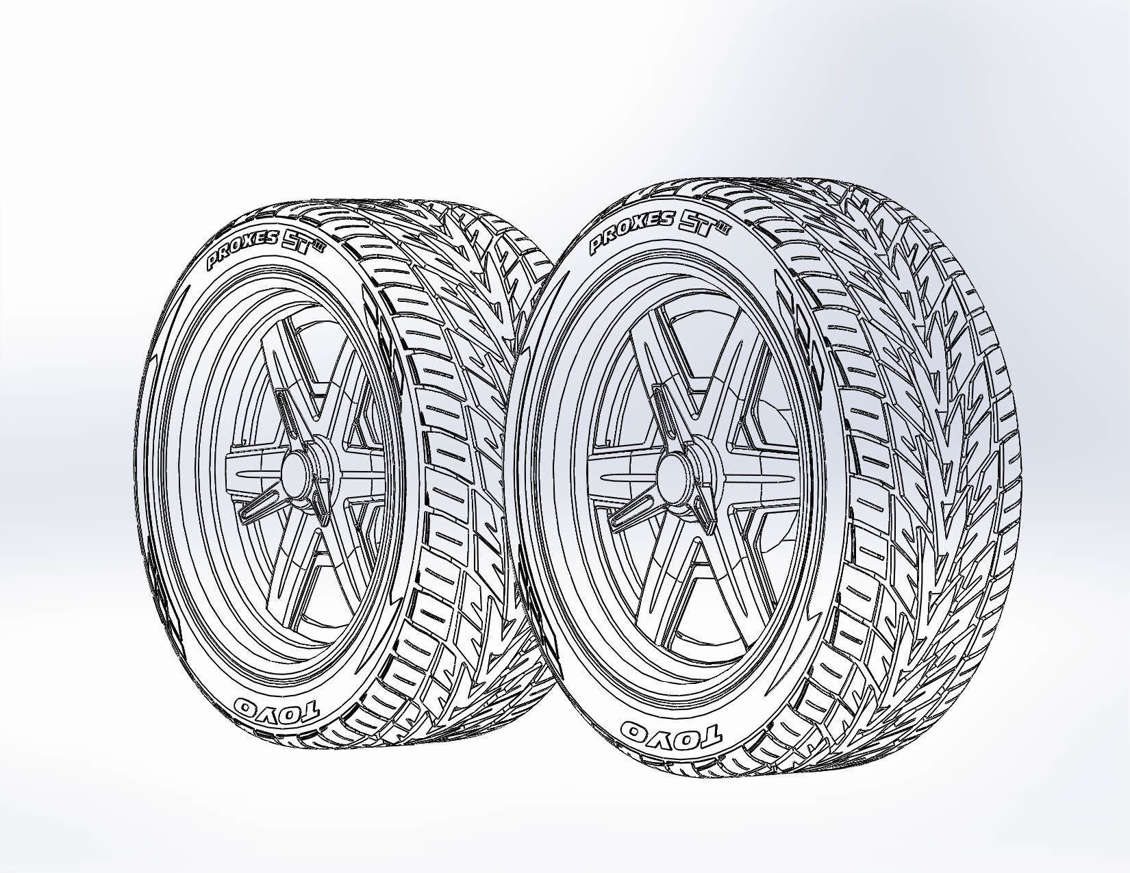 Set of custom wheels Forgeline RS6 20inch for scale model 3D print model_3