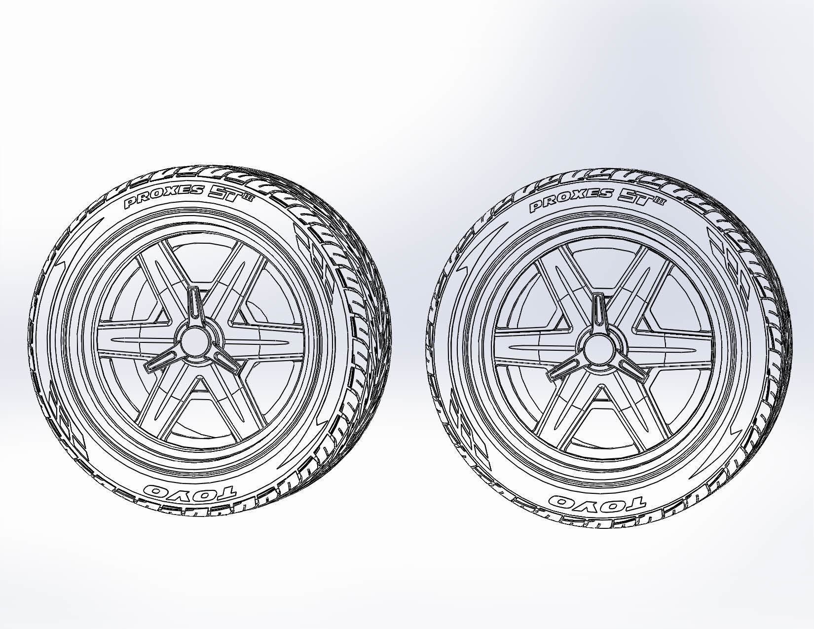 Set of custom wheels Forgeline RS6 20inch for scale model 3D print model_1