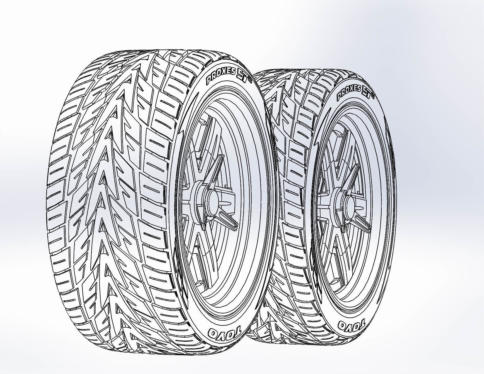 Set of custom wheels Forgeline RS6 20inch for scale model 3D print model_5