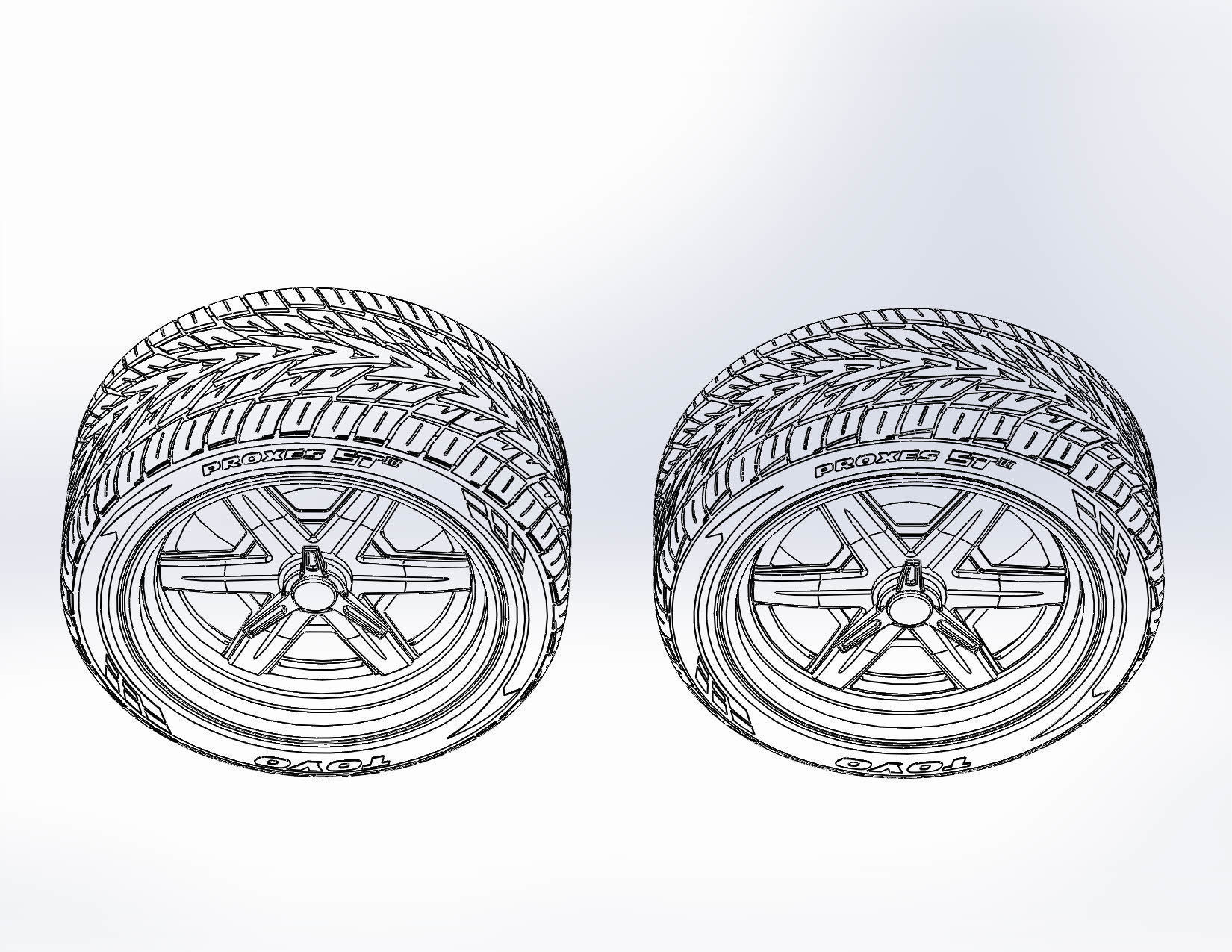 Set of custom wheels Forgeline RS6 20inch for scale model 3D print model_9
