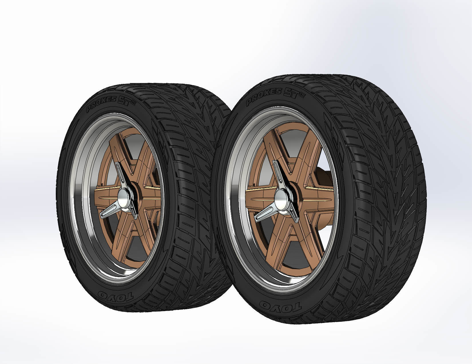 Set of custom wheels Forgeline RS6 20inch for scale model 3D print model_2