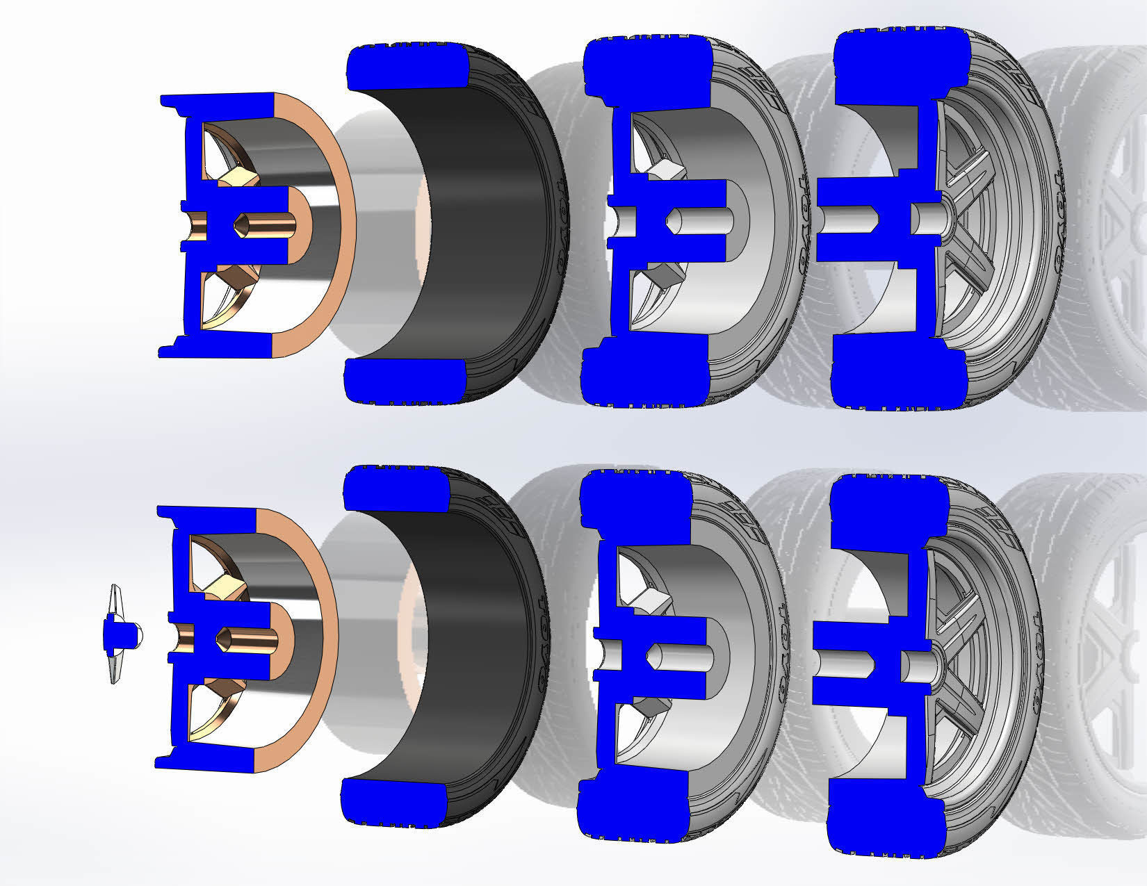 Set of custom wheels Forgeline RS6 20inch for scale model 3D print model_12