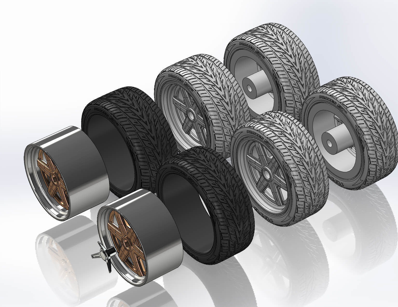 Set of custom wheels Forgeline RS6 20inch for scale model 3D print model_10