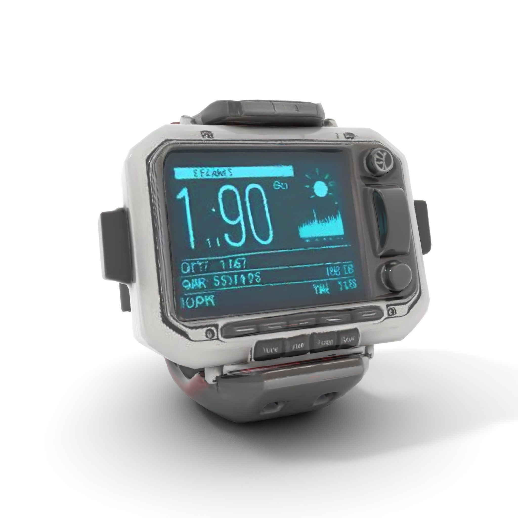 Futuristic Dive Computer Watch Model Pack Low-poly 3D model_14