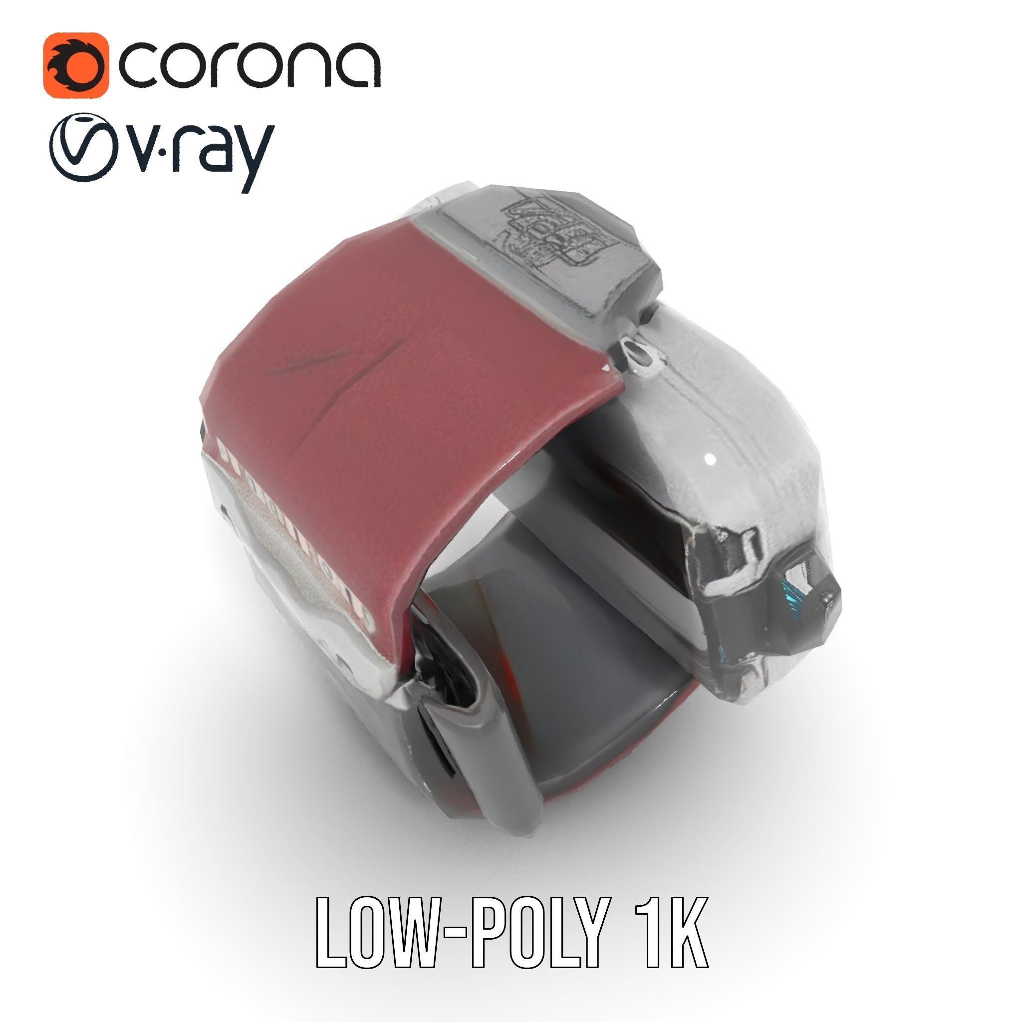 Futuristic Dive Computer Watch Model Pack Low-poly 3D model_12