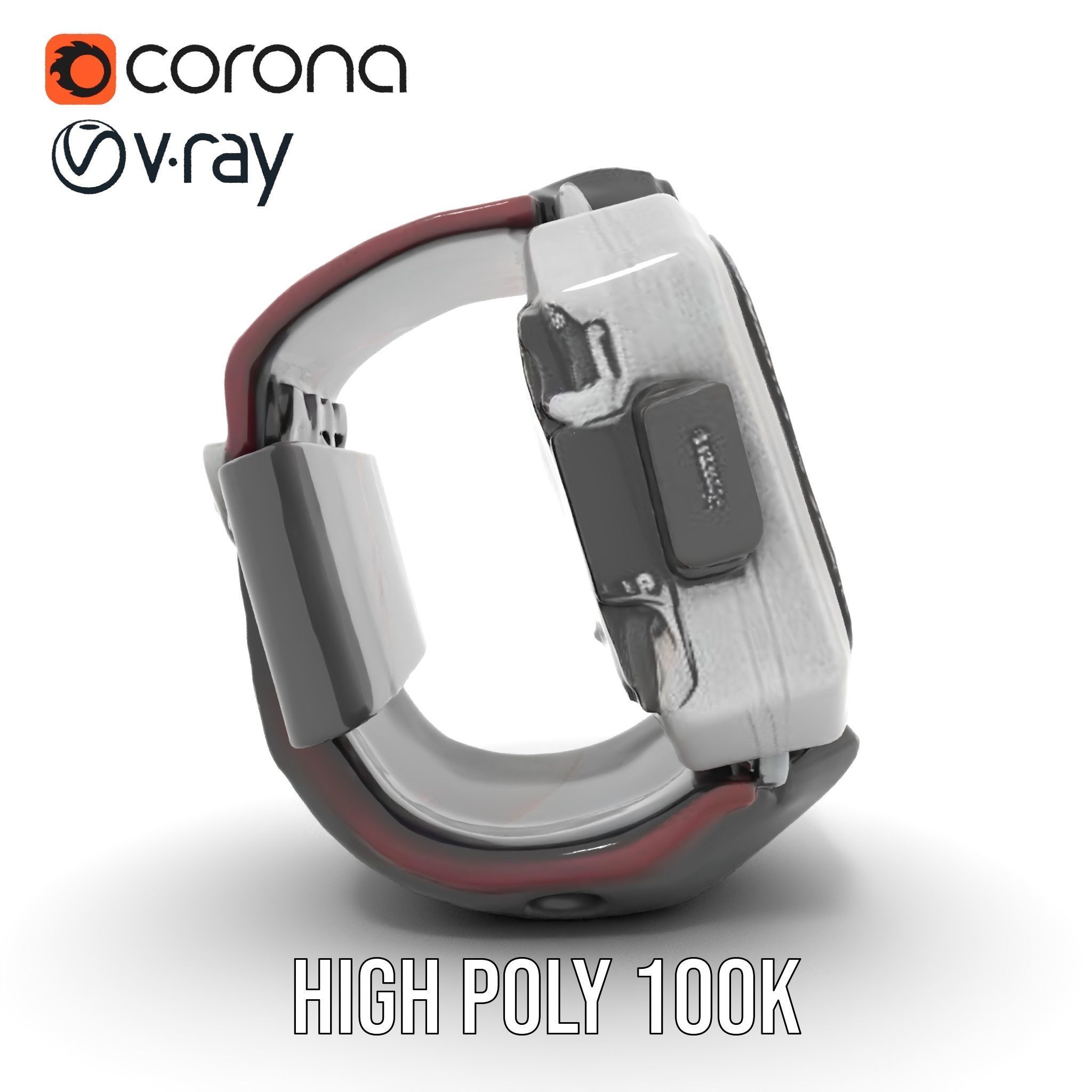 Futuristic Dive Computer Watch Model Pack Low-poly 3D model_35