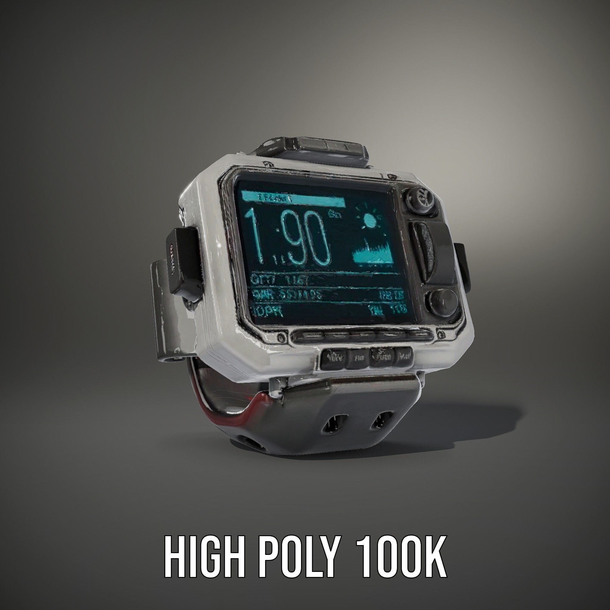 Futuristic Dive Computer Watch Model Pack Low-poly 3D model_21