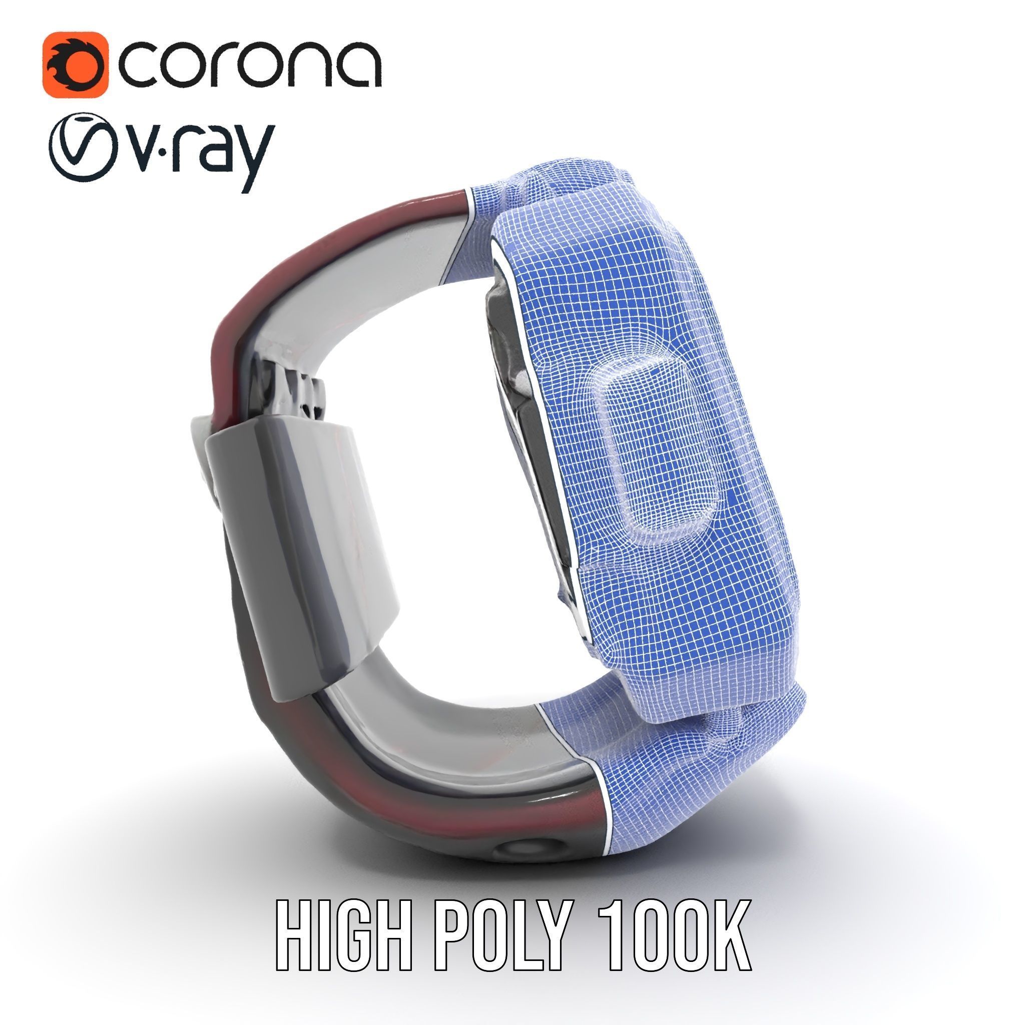 Futuristic Dive Computer Watch Model Pack Low-poly 3D model_24