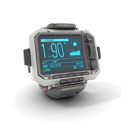 Futuristic Dive Computer Watch Model Pack Low-poly 3D model