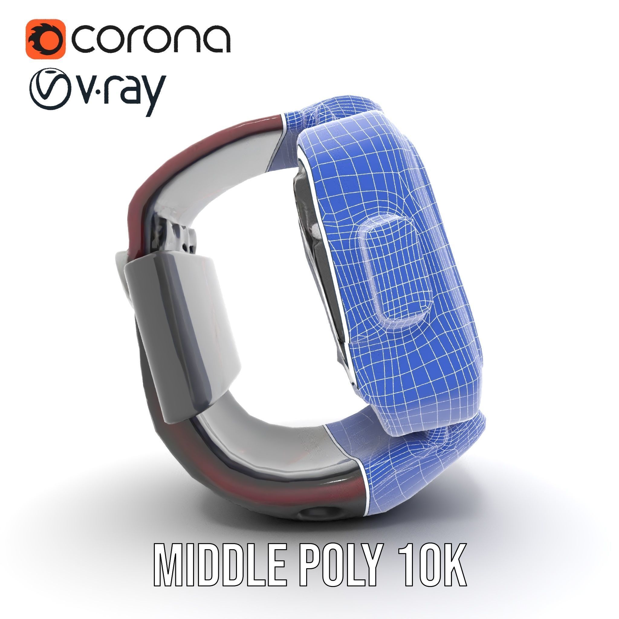 Futuristic Dive Computer Watch Model Pack Low-poly 3D model_22