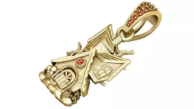 TWO HOUES GOLD PENDANT 