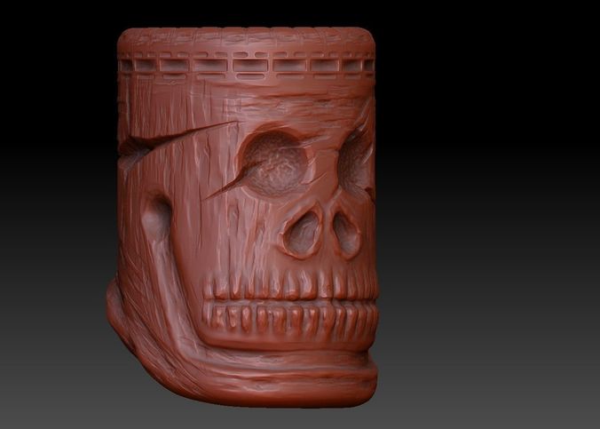 SKULLp skull made of wood Low-poly 3D model