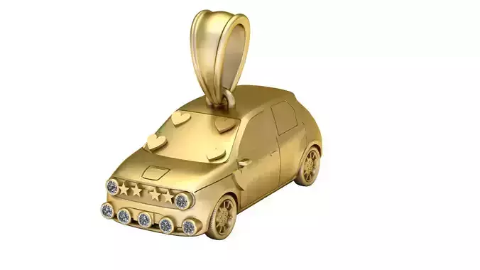 3D CA5R GOLD PENDANT 