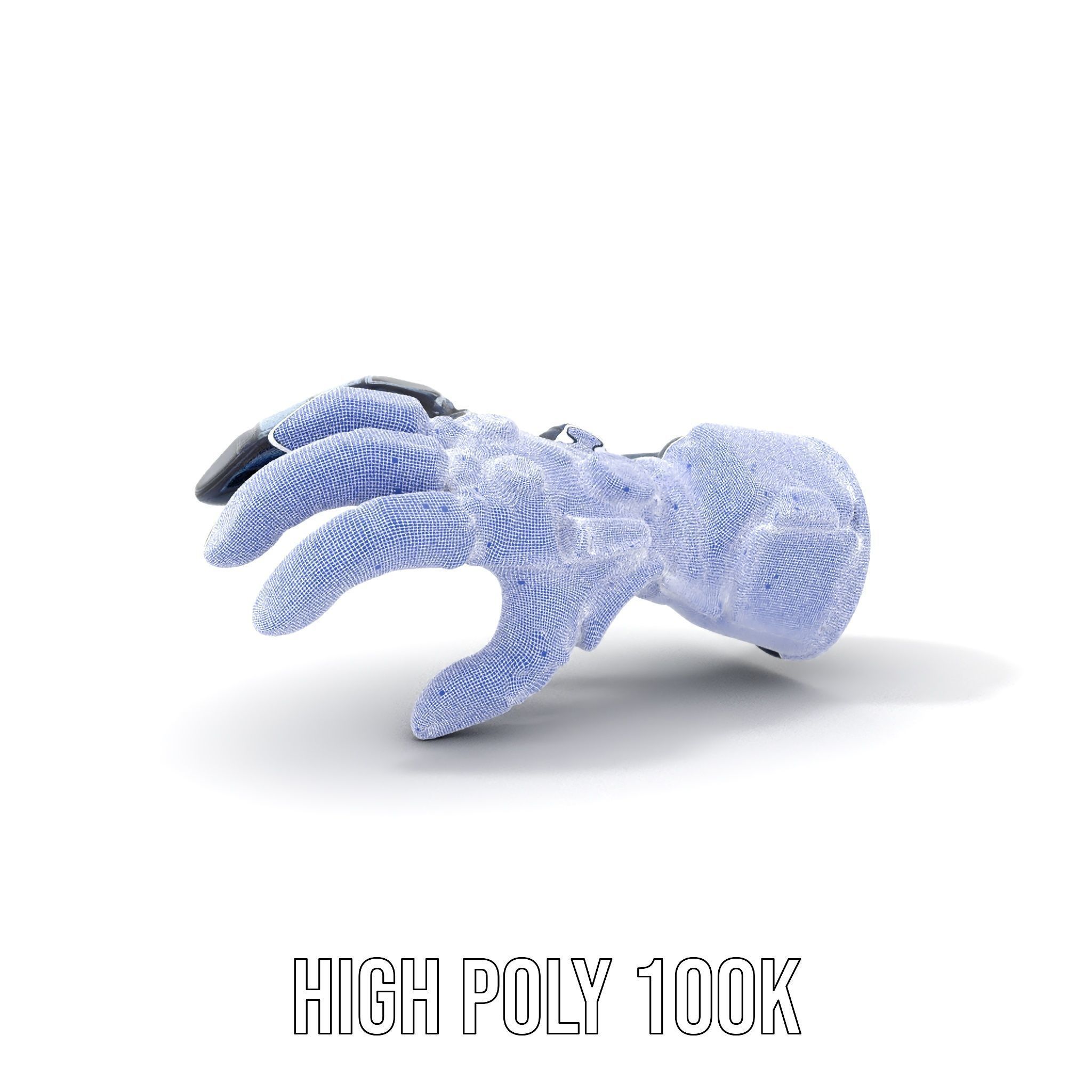 Futuristic Robotic Hand Model Pack with LED Features Low-poly 3D model_5